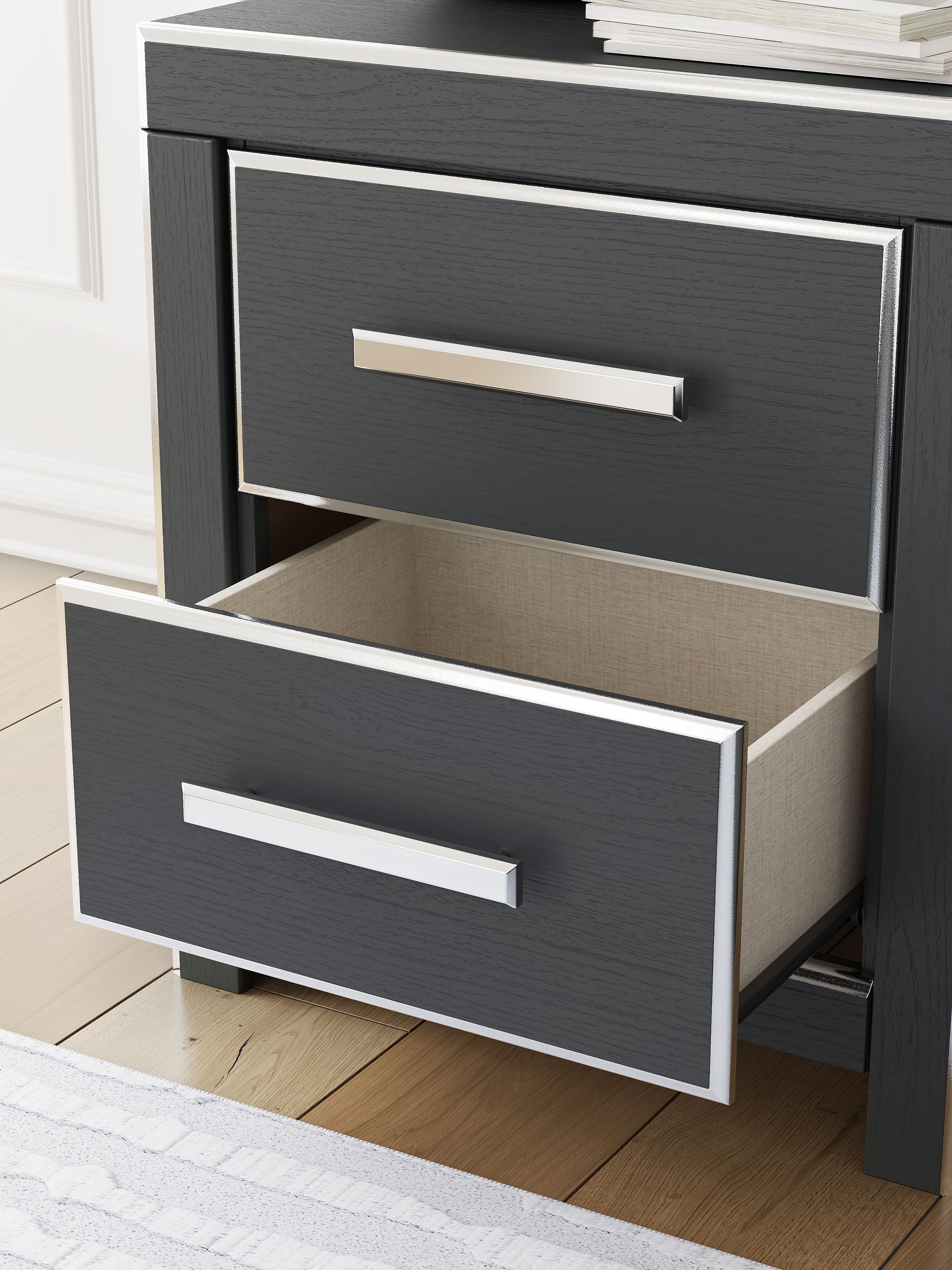 Ashley Furniture Zuraleus - Two Drawer Night Stand - Black - Image 4