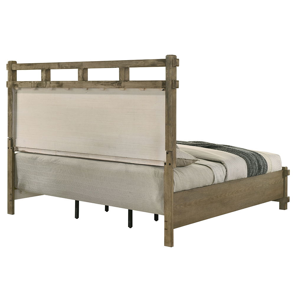 Colton - Queen Bed - Antique White Oak, dark brown, view 4