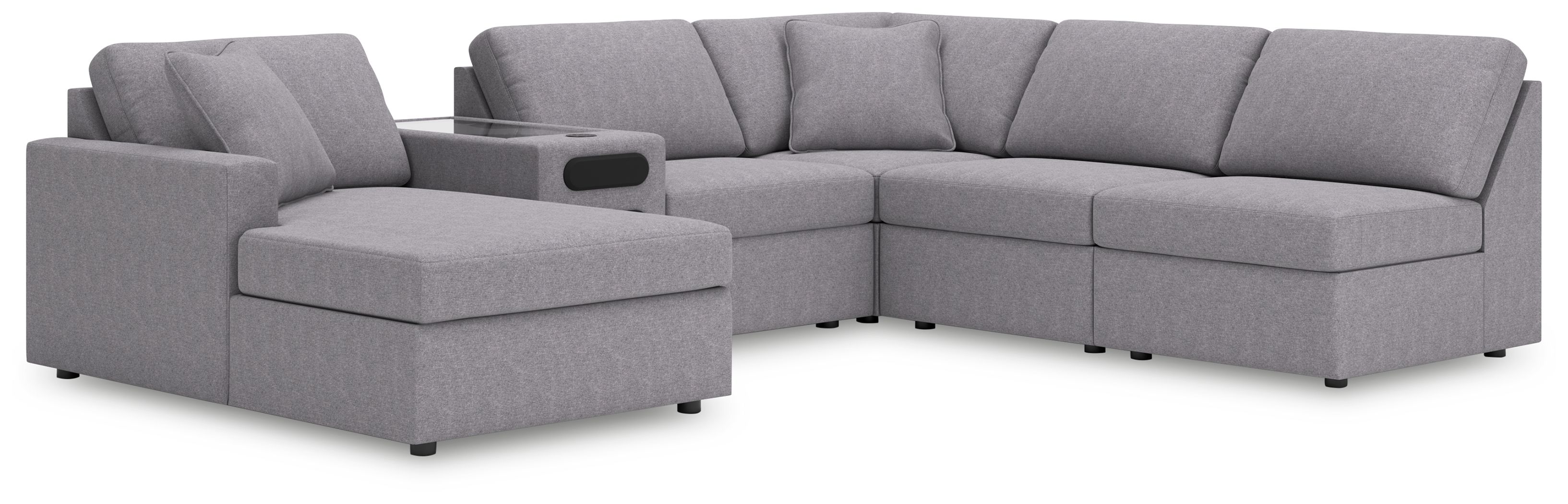 6 Pc · Sectional With Laf Corner Chaise And Audio System Console