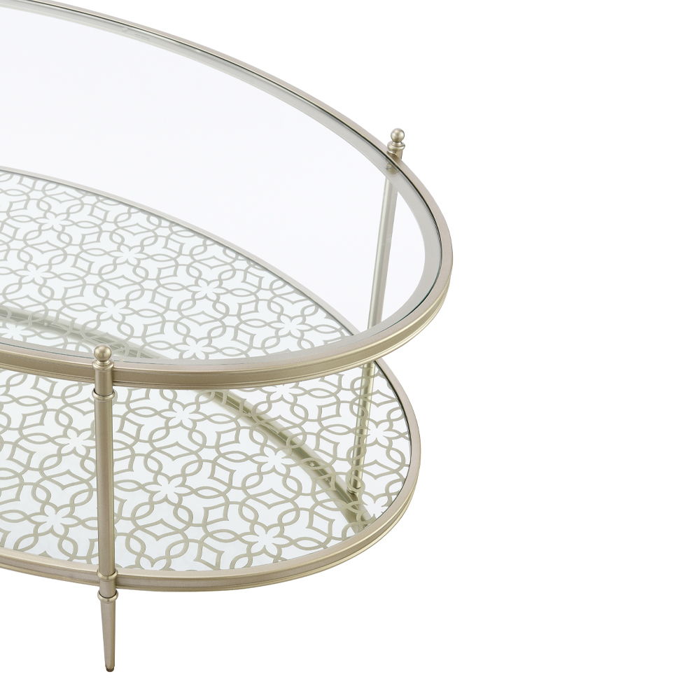 Zaba - Coffee Table - Glass Top & Champagne, silver, view 6