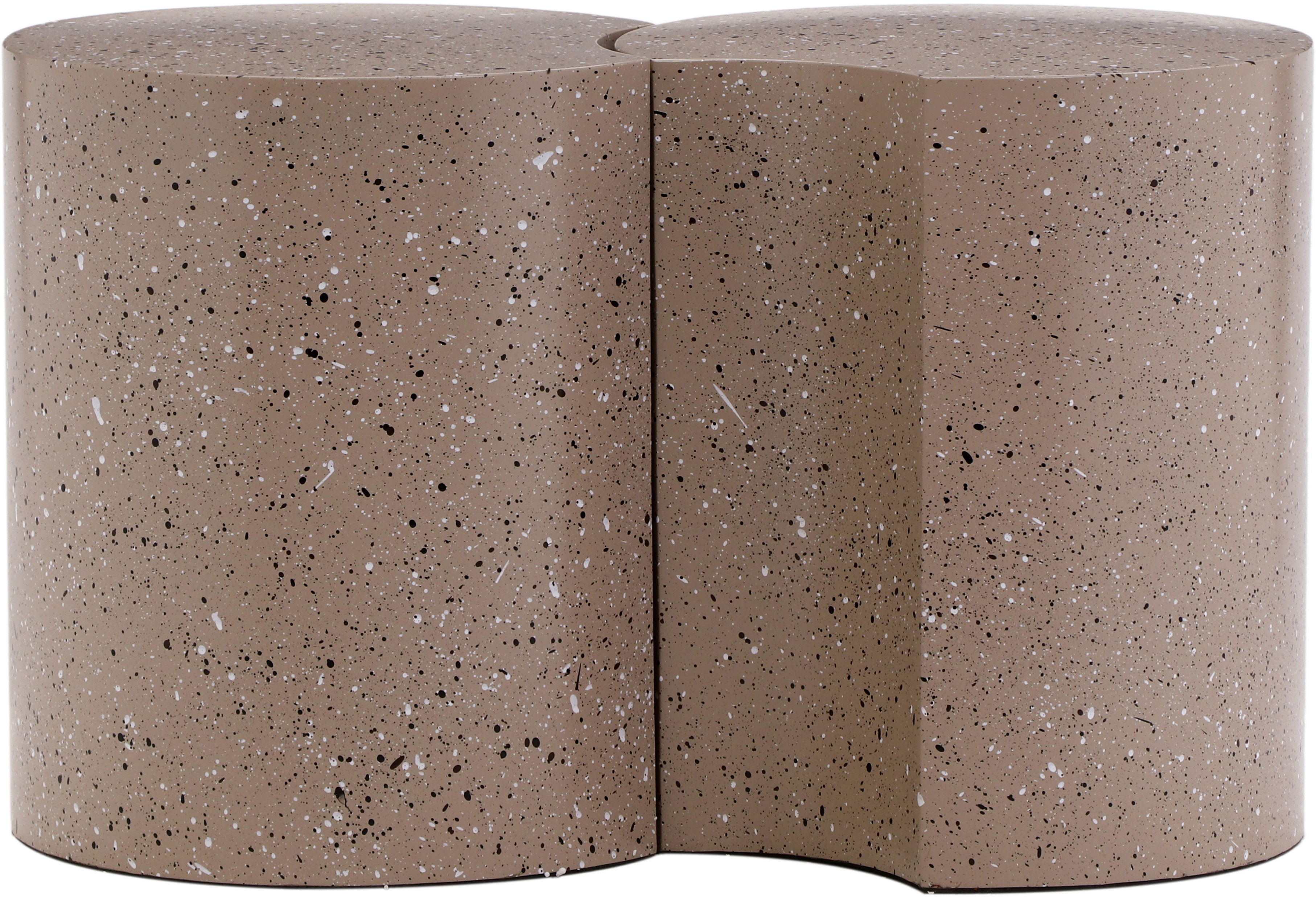 Dimple - 20" 2 Piece Modular End Table - Taupe Terazzo