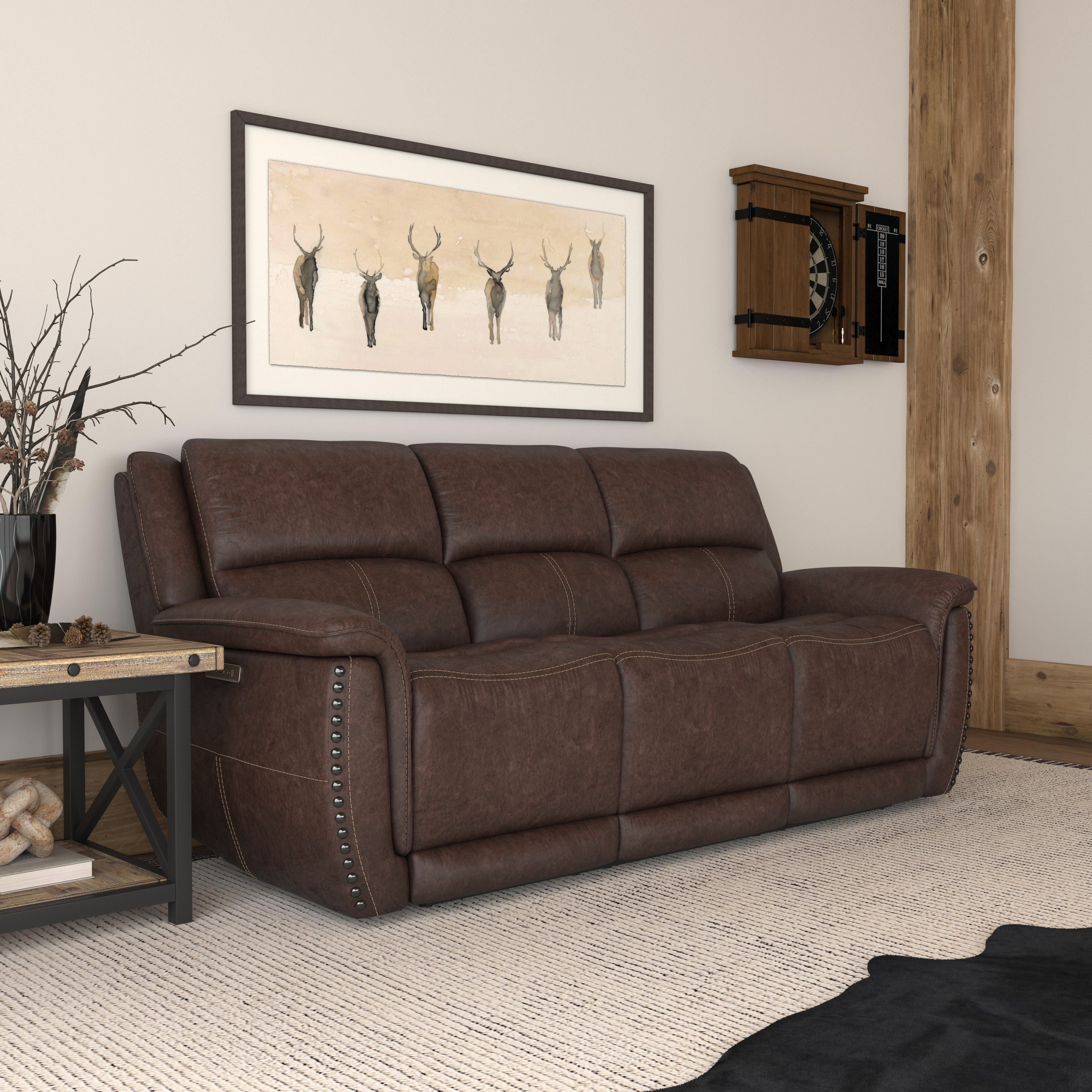 Beau - Power Reclining Sofa With Power Headrests - Sable, dark brown, view 4
