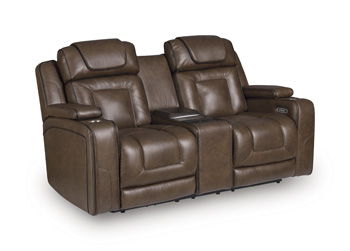 Mestrino – Power Recline Loveseat/Fridge Cooler – Hickory