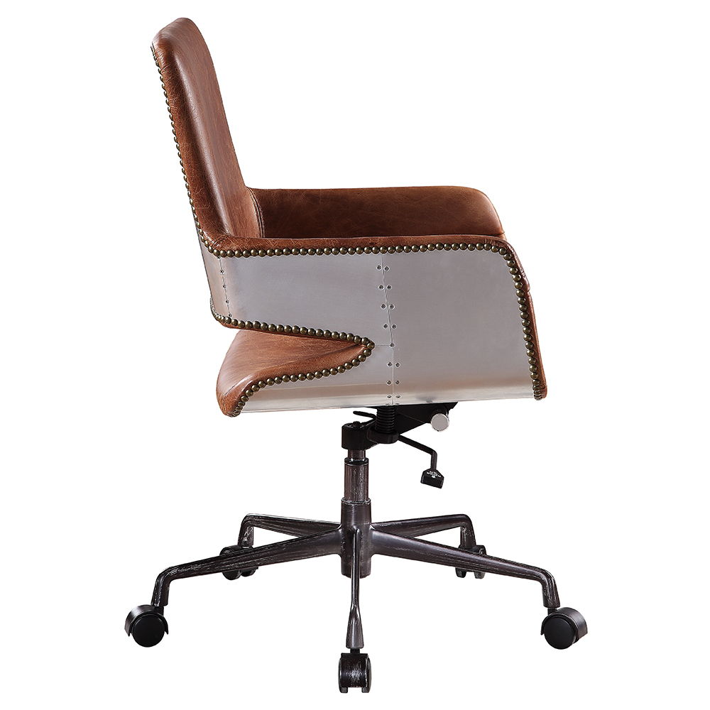 Kamau - Office Chair - Vintage Cocoa Top Grain Leather, dark brown, view 2