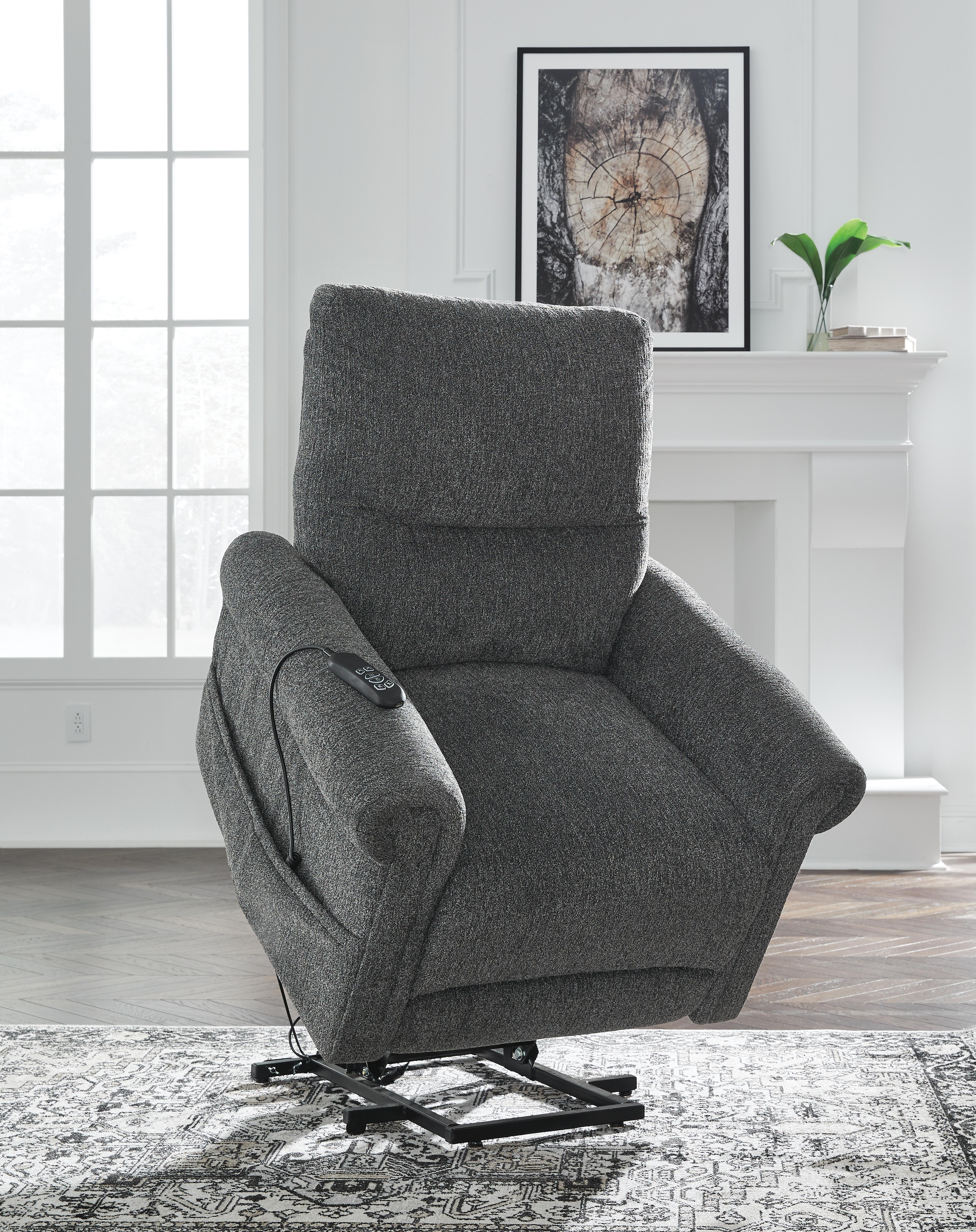 Ashley Furniture Aureta - Power Lift Recliner - Charcoal - Image 10