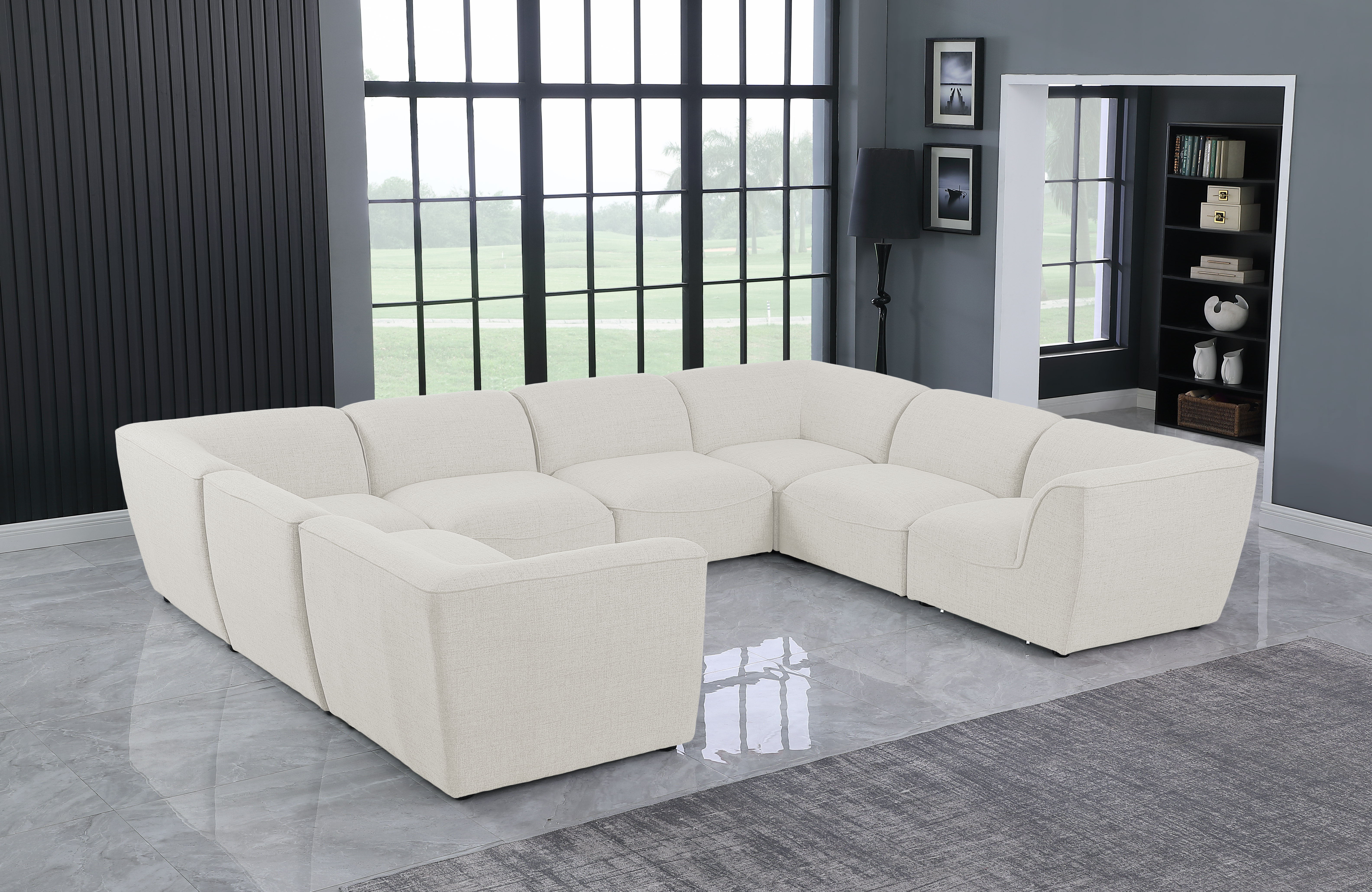 Miramar - 8 Piece Modular Sectional - Cream