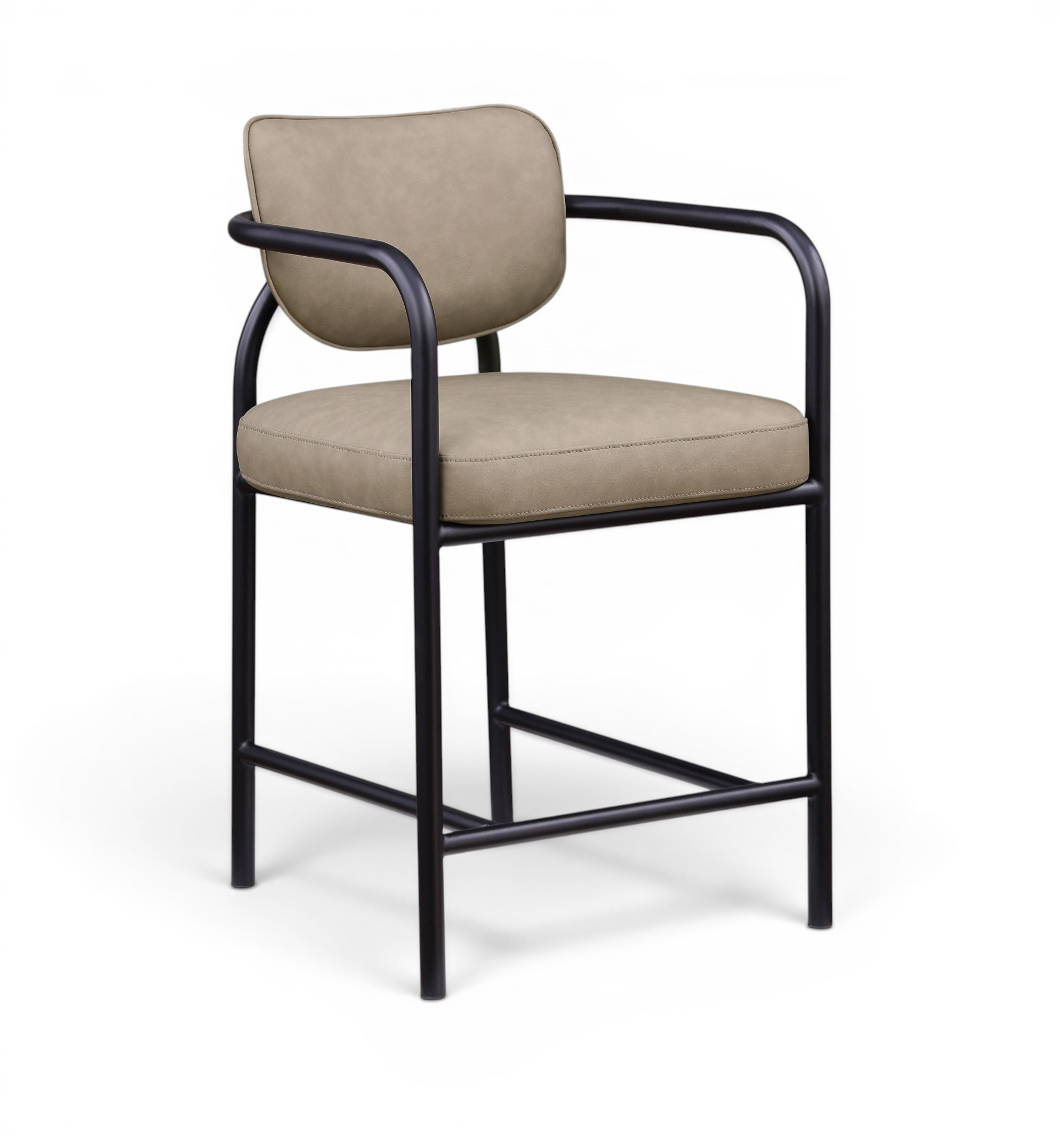 Serava - Vegan Leather Upholstered Counter Stool - Taupe
