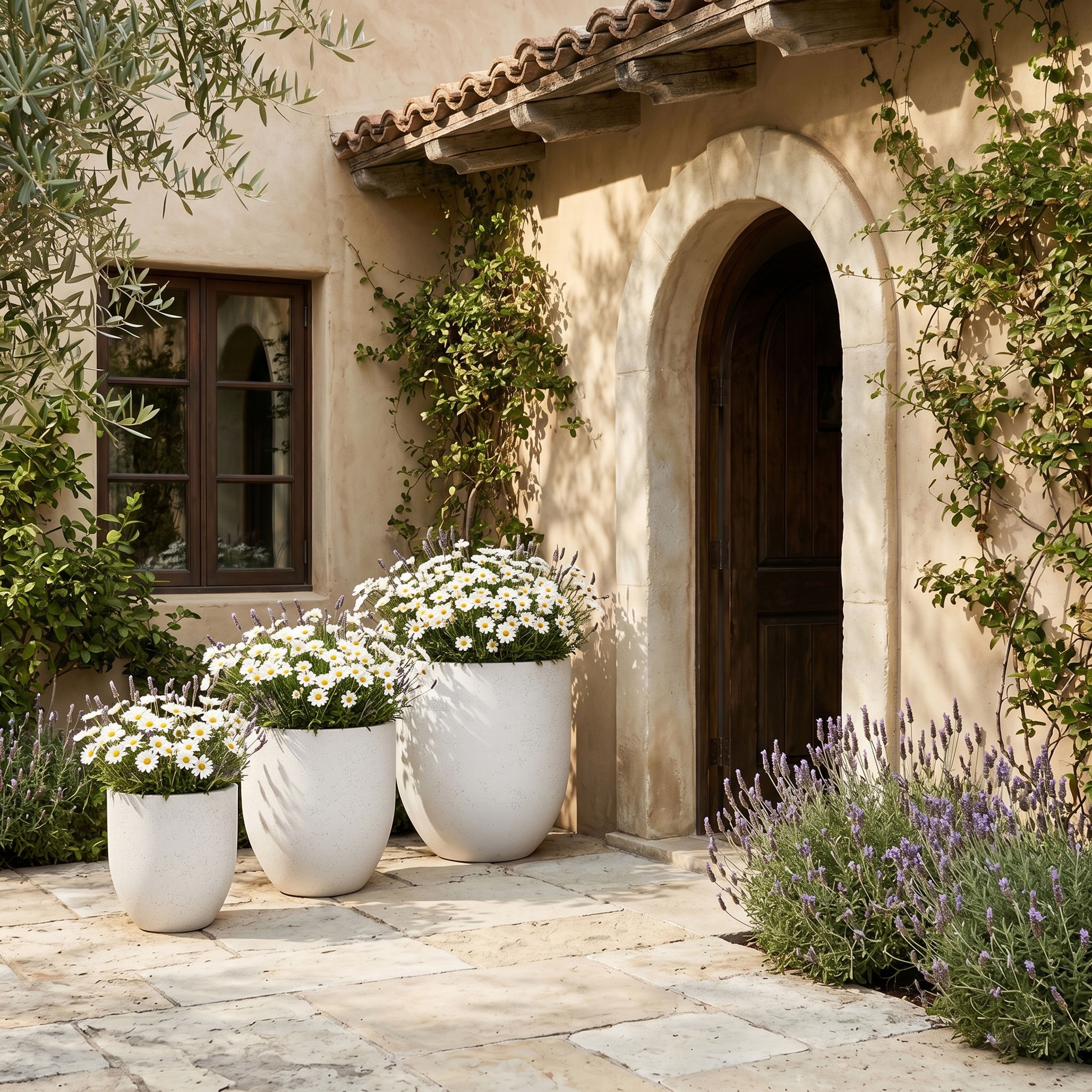 Florique - 24" Indoor / Outdoor Concrete Planter - Cream
