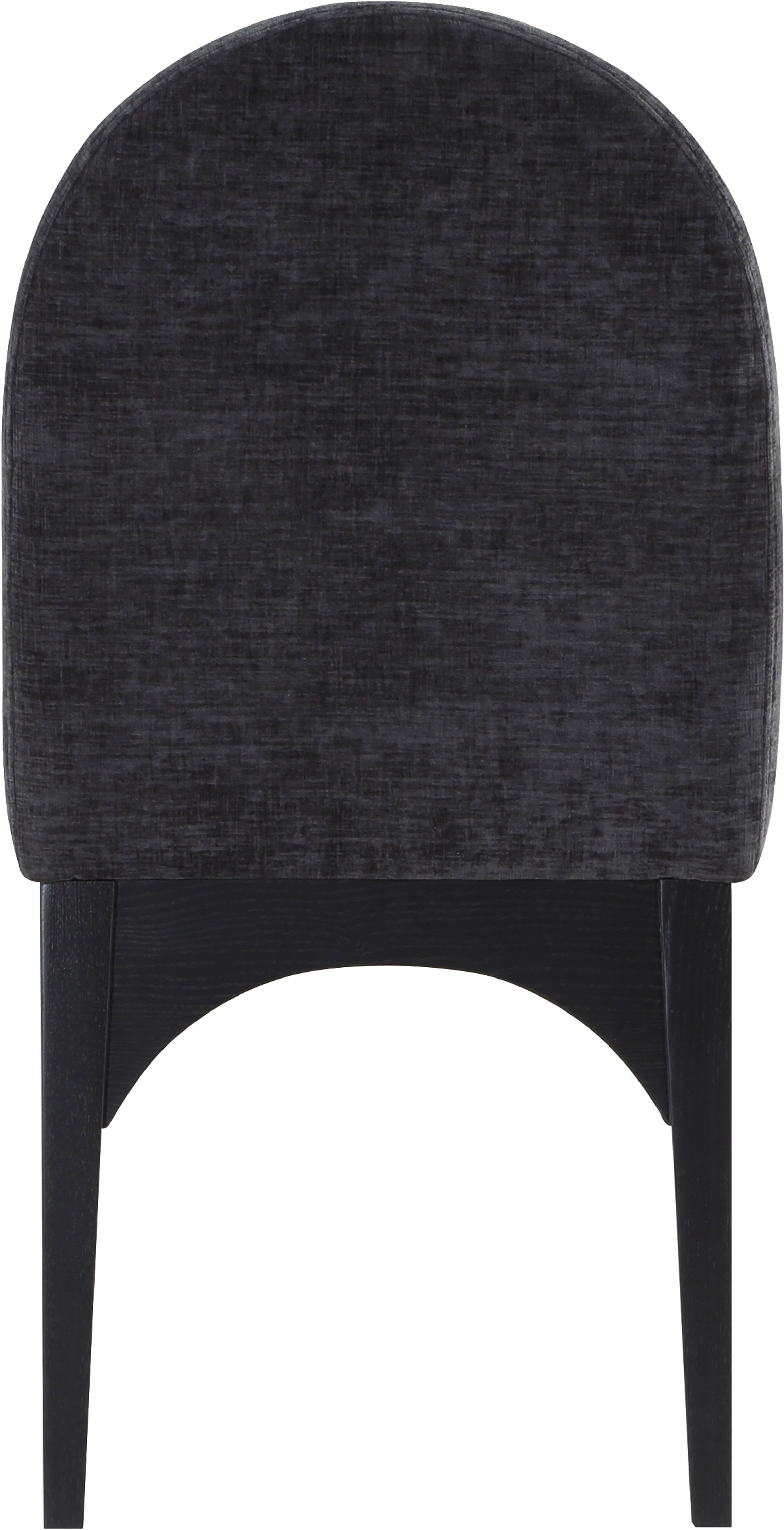 Waldorf - Chenille Dining Side Chair With Black Legs - Black