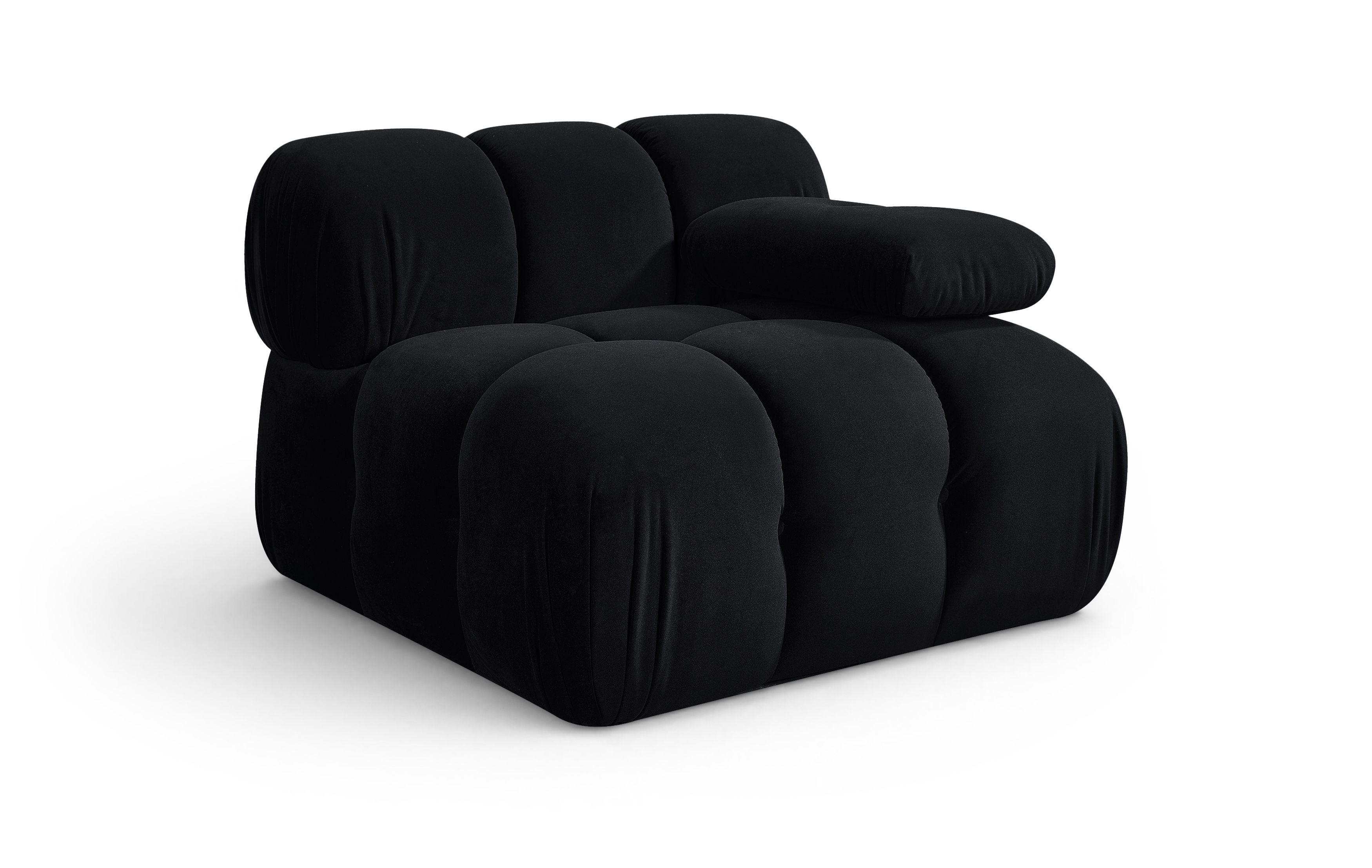 Orin - Velvet Performance Fabric Upholstered Modular Chair - Black