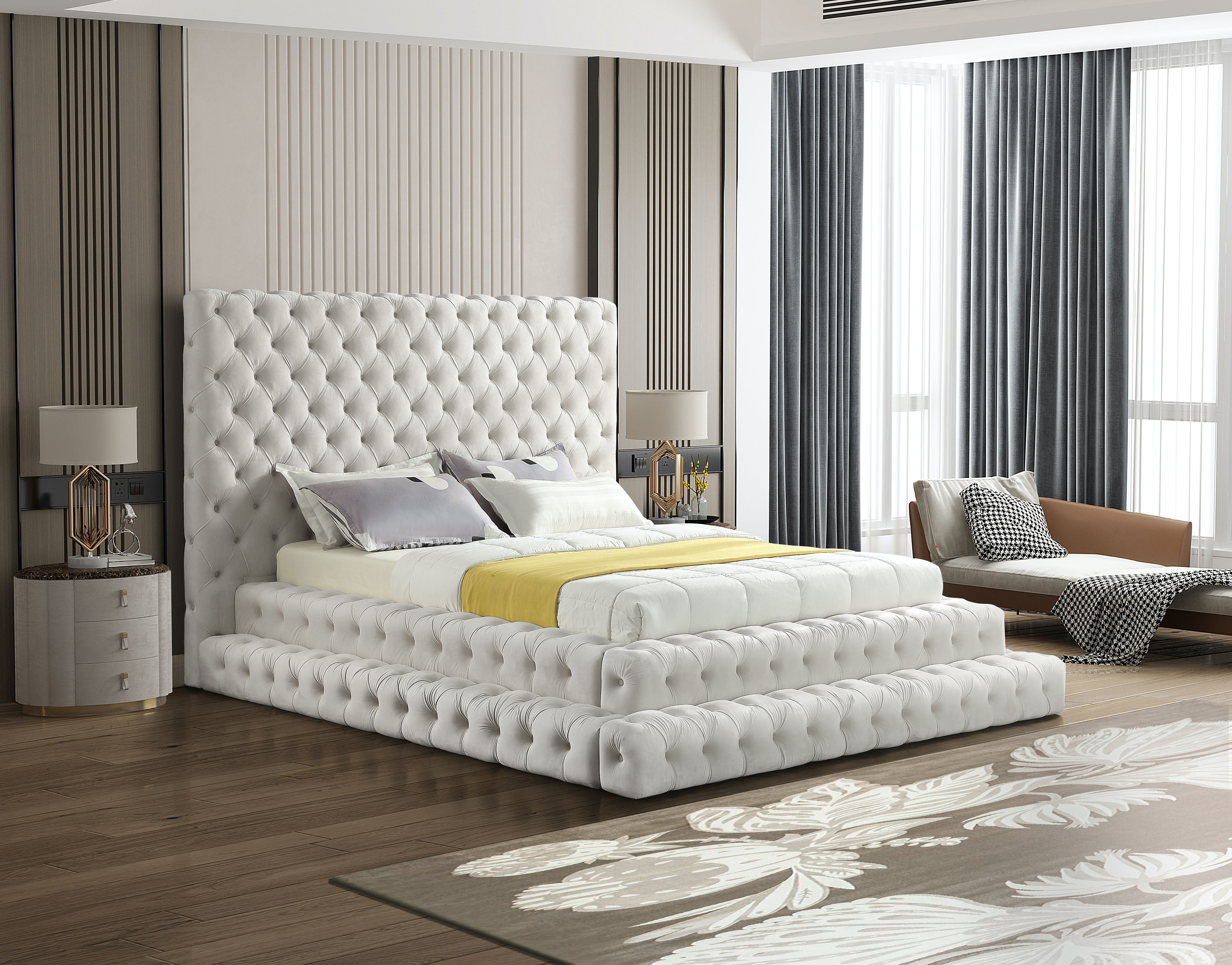 Revel - Queen Bed - Cream