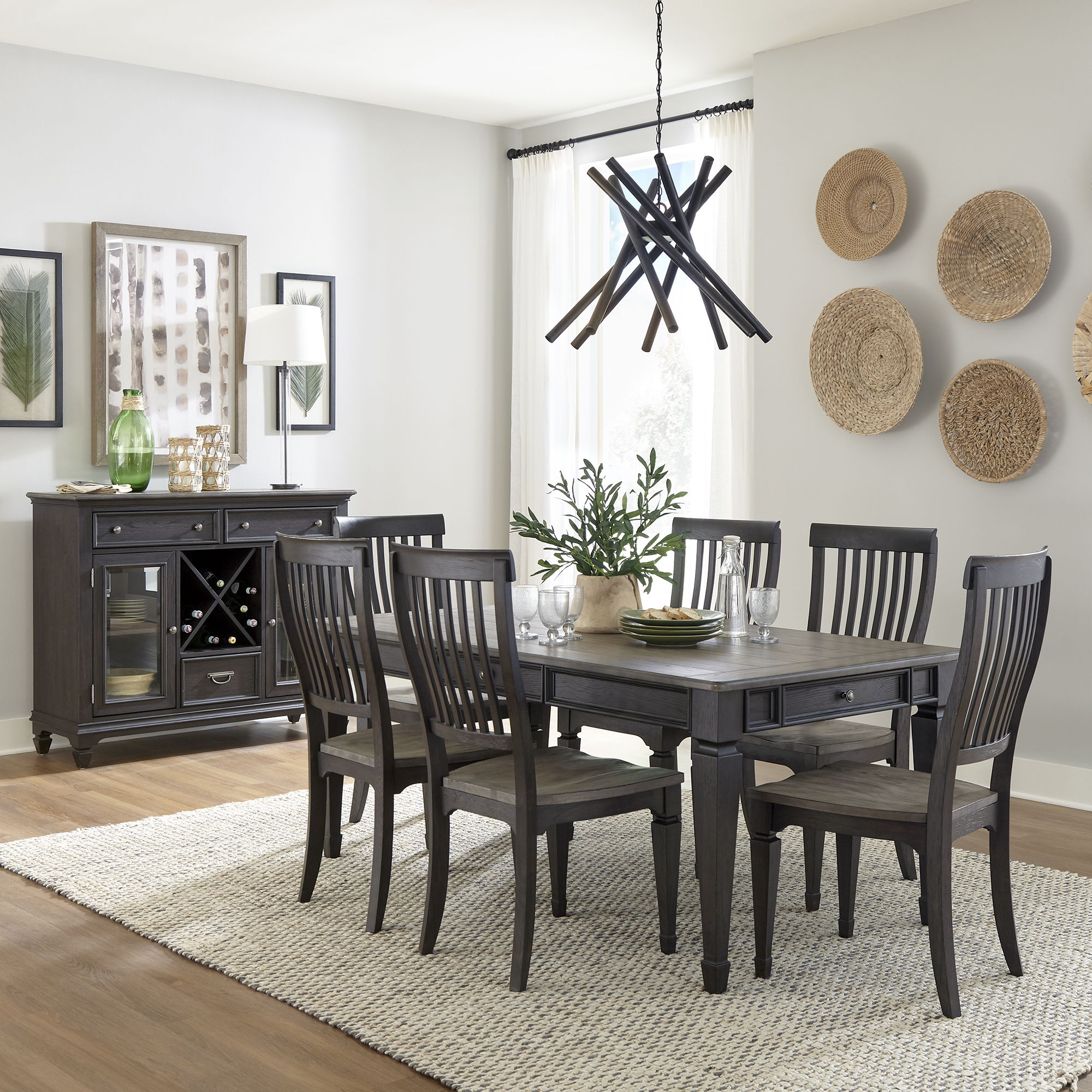 Liberty Furniture Allyson Park - 7 Piece Rectangular Table Set - Dark Brown
