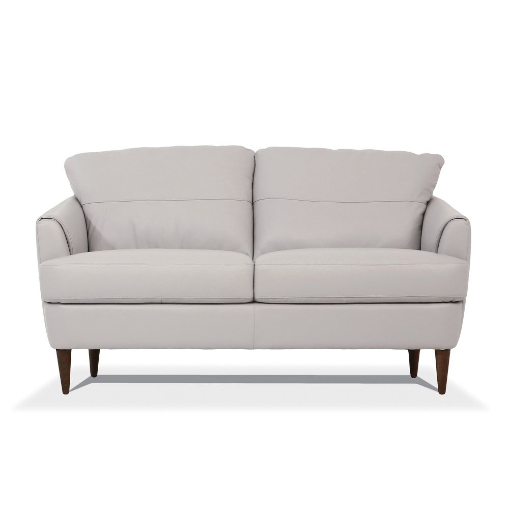 Helena - Loveseat - Pearl Gray Leather, light gray, view 8