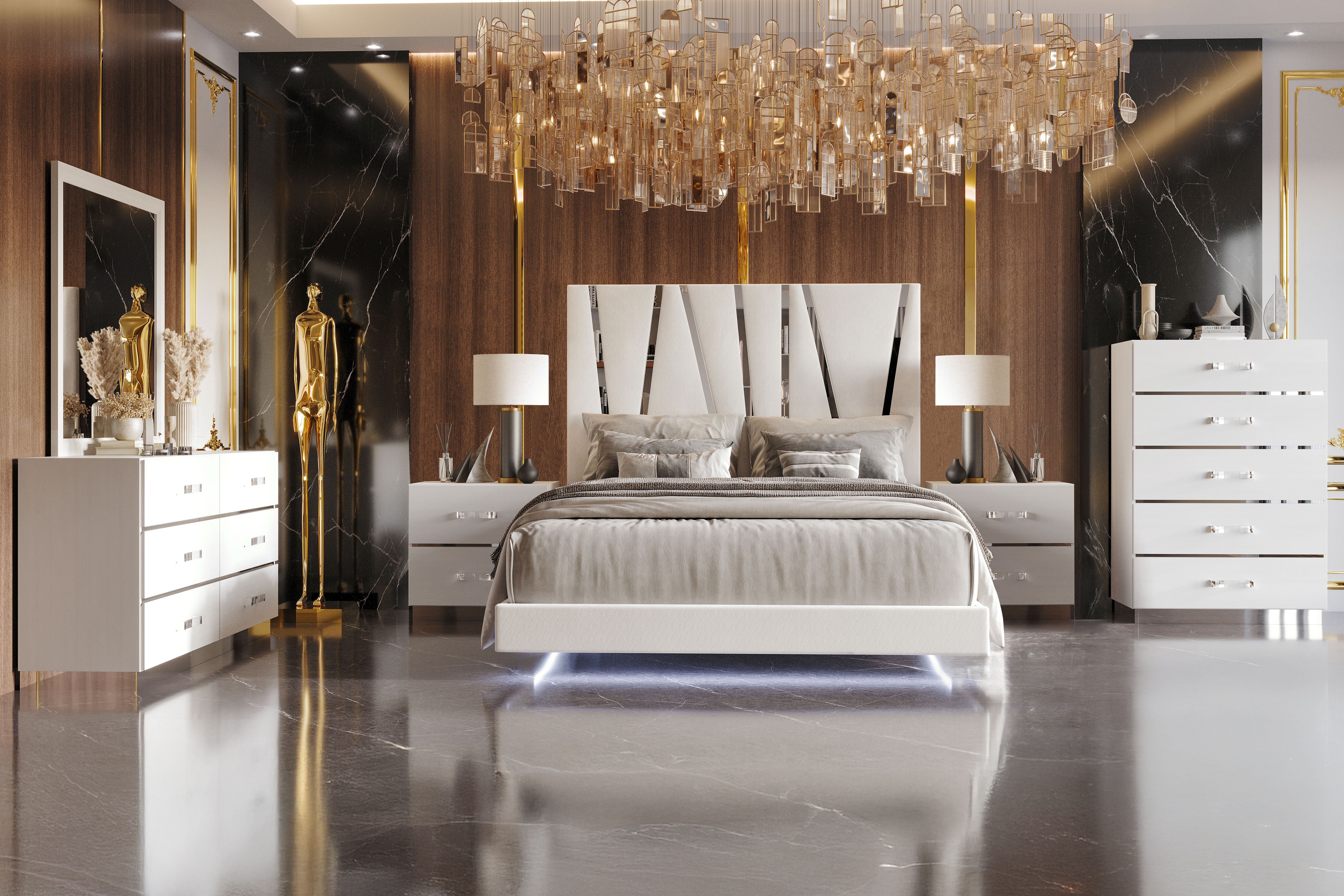 Eastern King · 6 Pc · Bed & Dresser & Mirror & Chest & 2 Nightstands