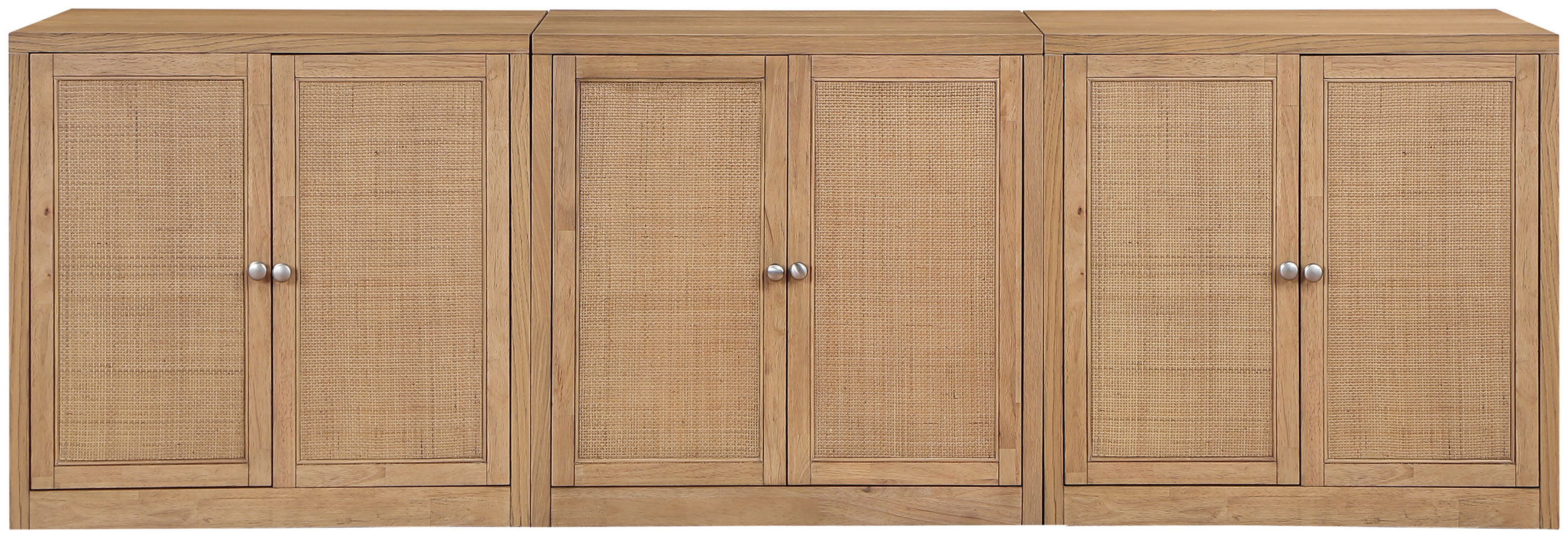 Vero - Solid Wood And Oak Veneer 3 Piece Sideboard/Buffet - Natural
