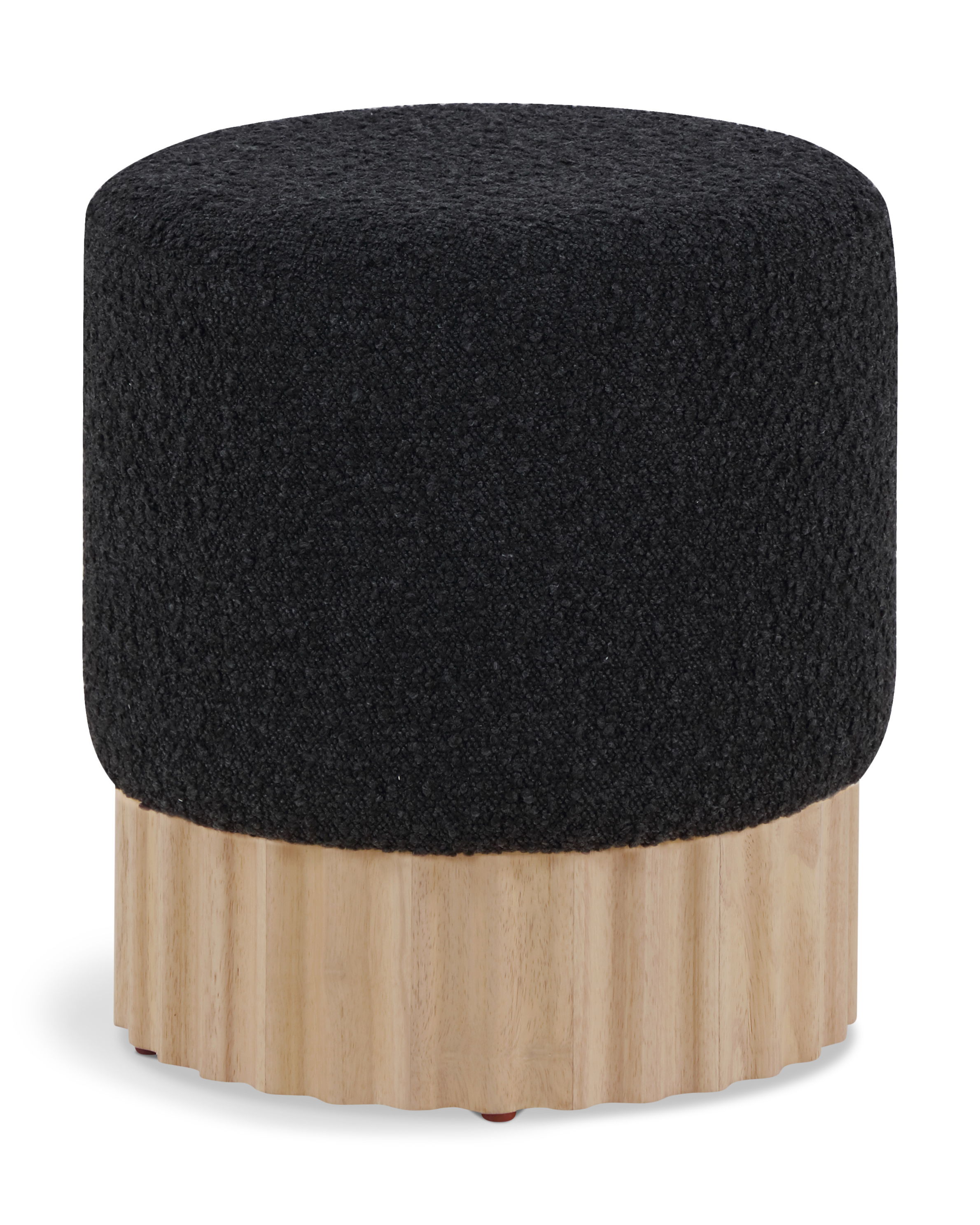 Veranda - Ottoman / Stool With Natural Base - Black