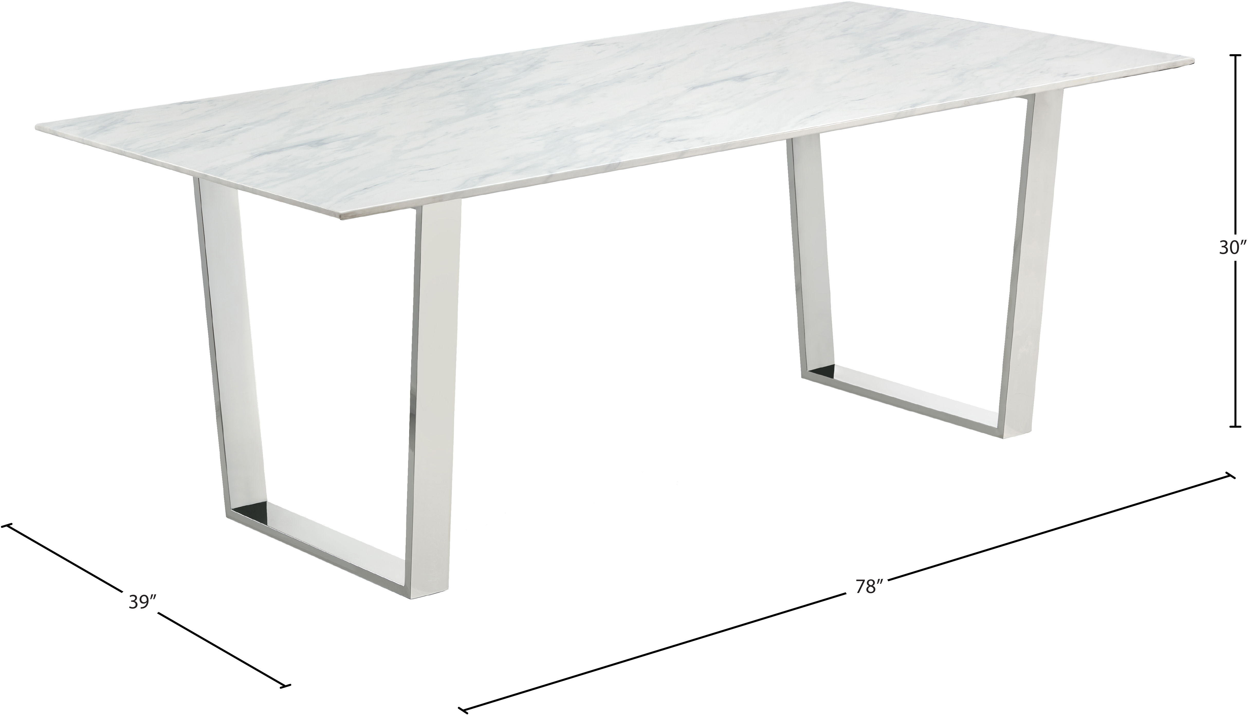 Carlton - Steel Dining Table - Pearl Silver