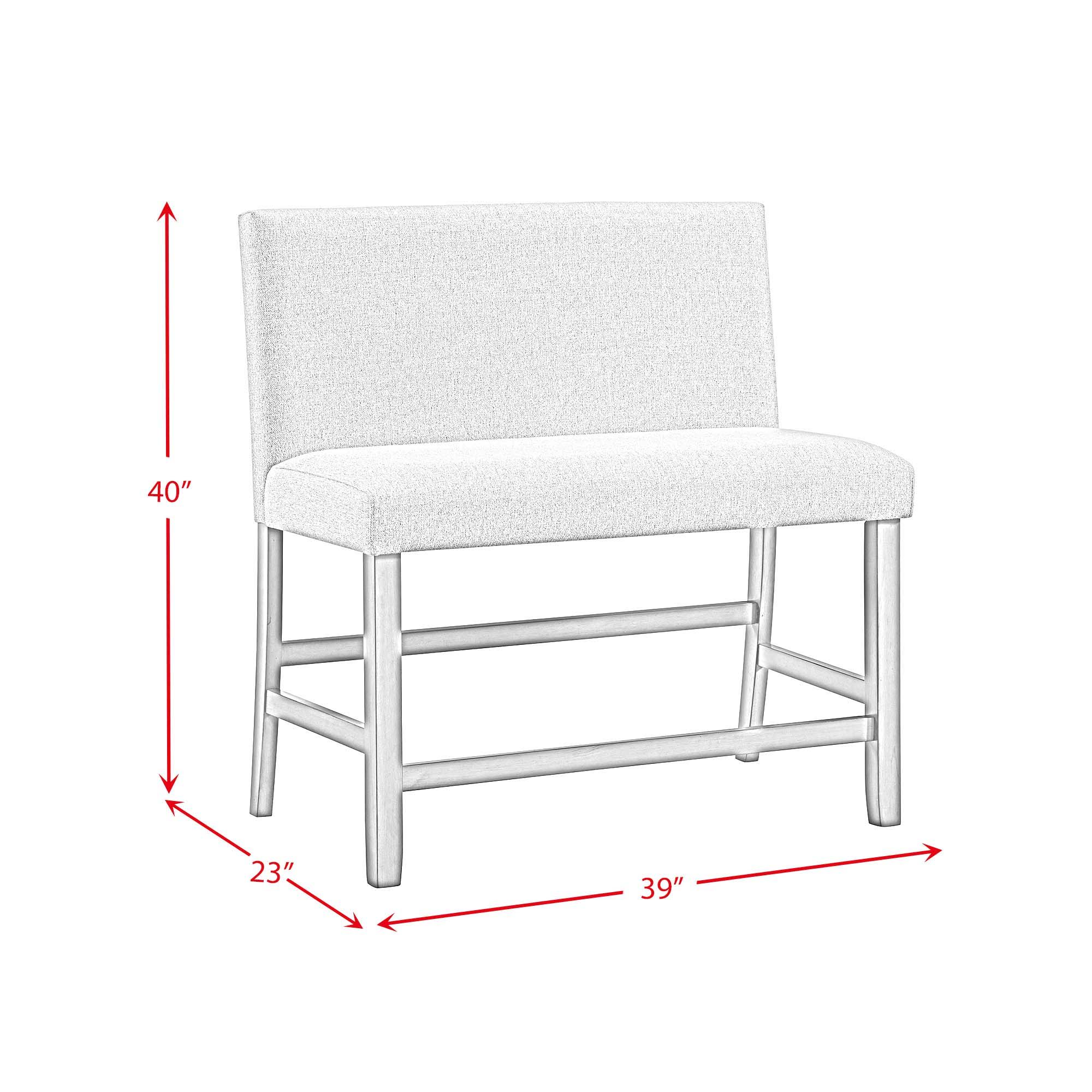 Seneca - Counter Bench With Upholstered Back - Brown