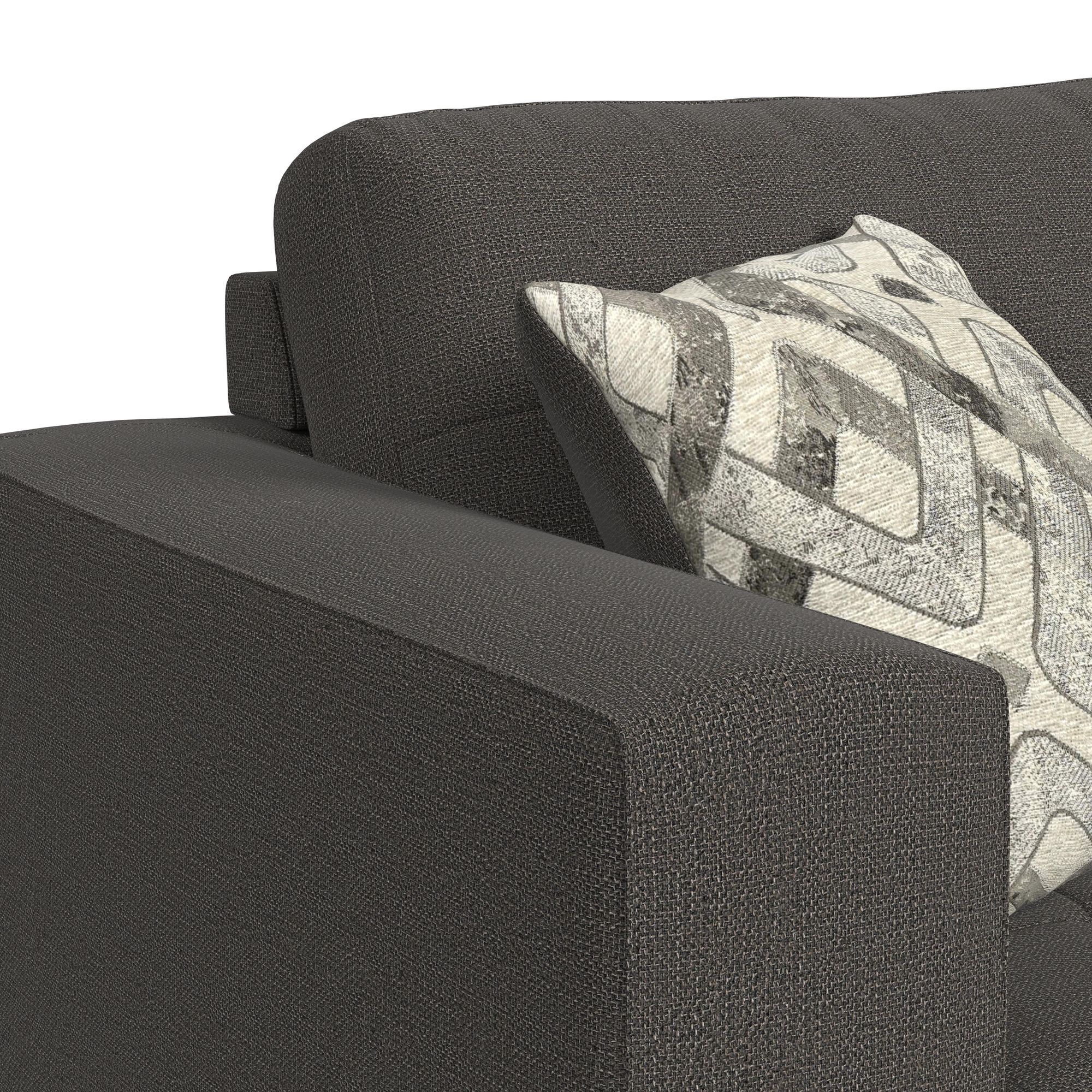 Options One - 8 Piece Living Room Set Sectional With Media Console And 3 Ottomans - Ash