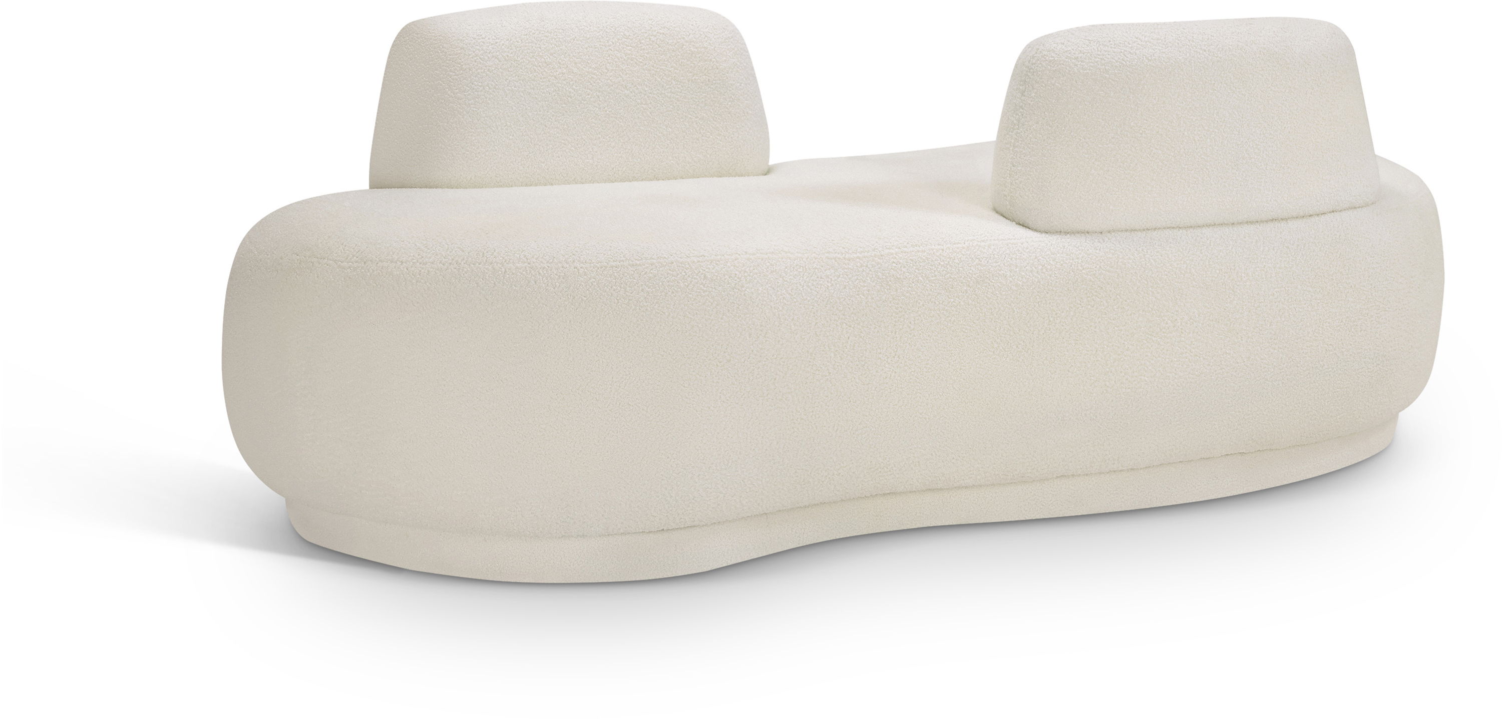 Argyle - Teddy Fabric Chaise / Loveseat - Cream