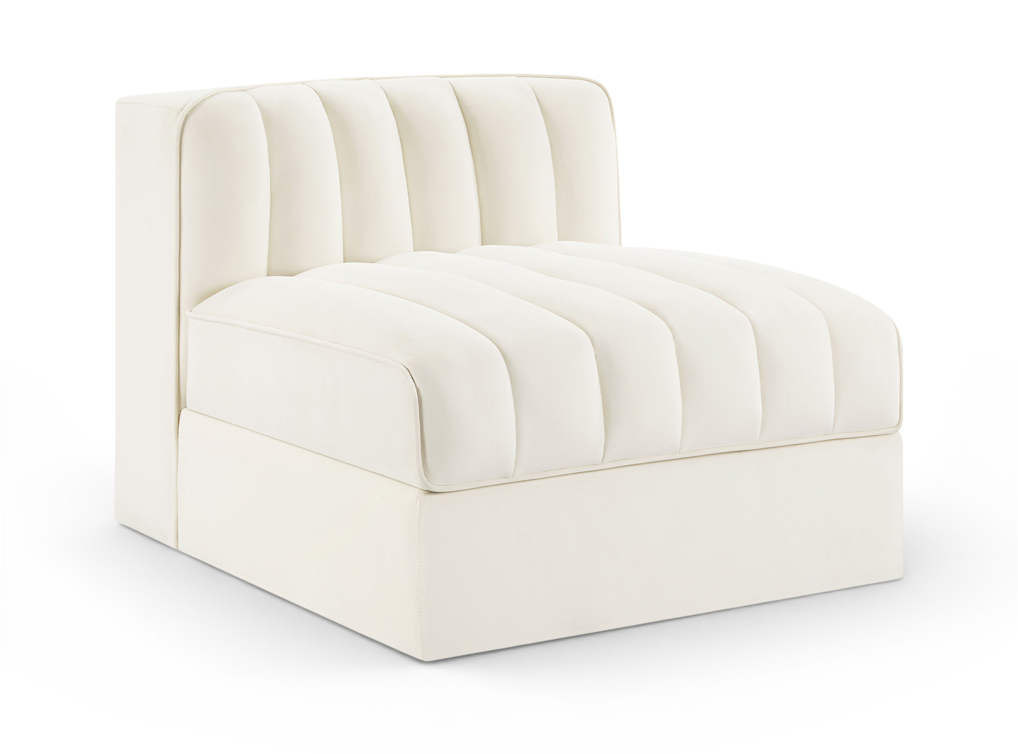 Velvet Performance Fabric Upholstered Modular Armless Chair