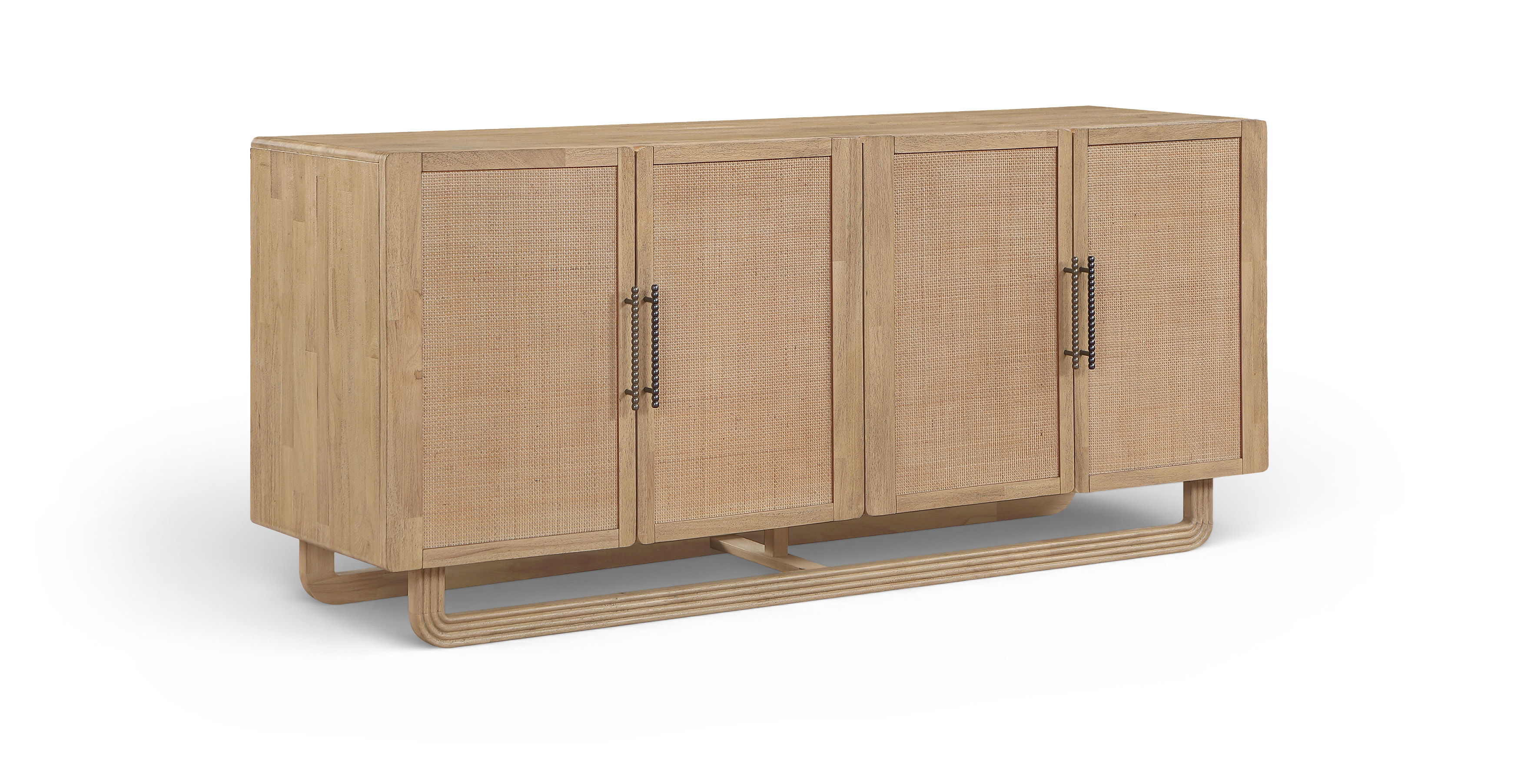 Sova - Solid Wood, Oak Veneer And Stainless Steel Sideboard/Buffet - Natural