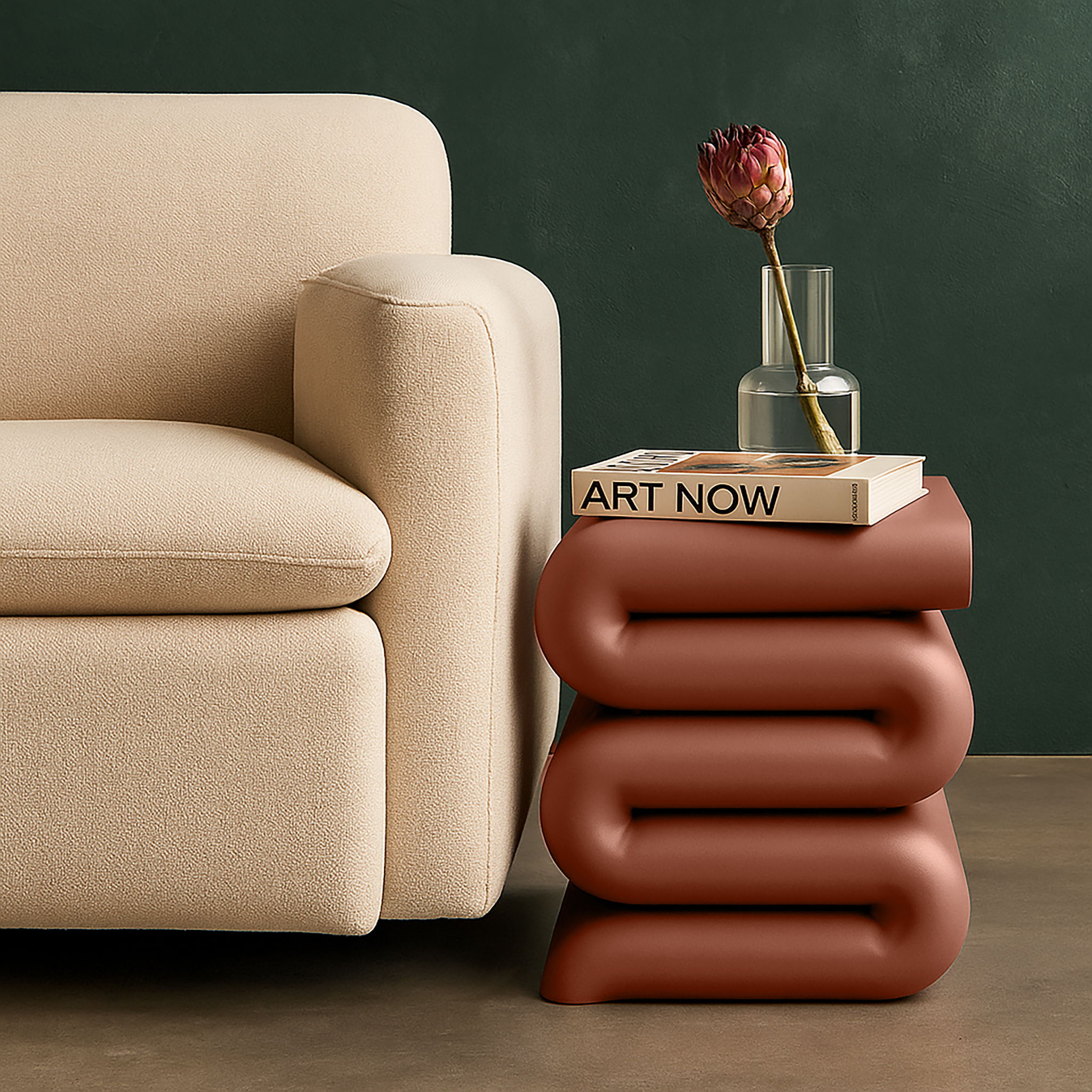 Roland - Iron End Table - Terracotta