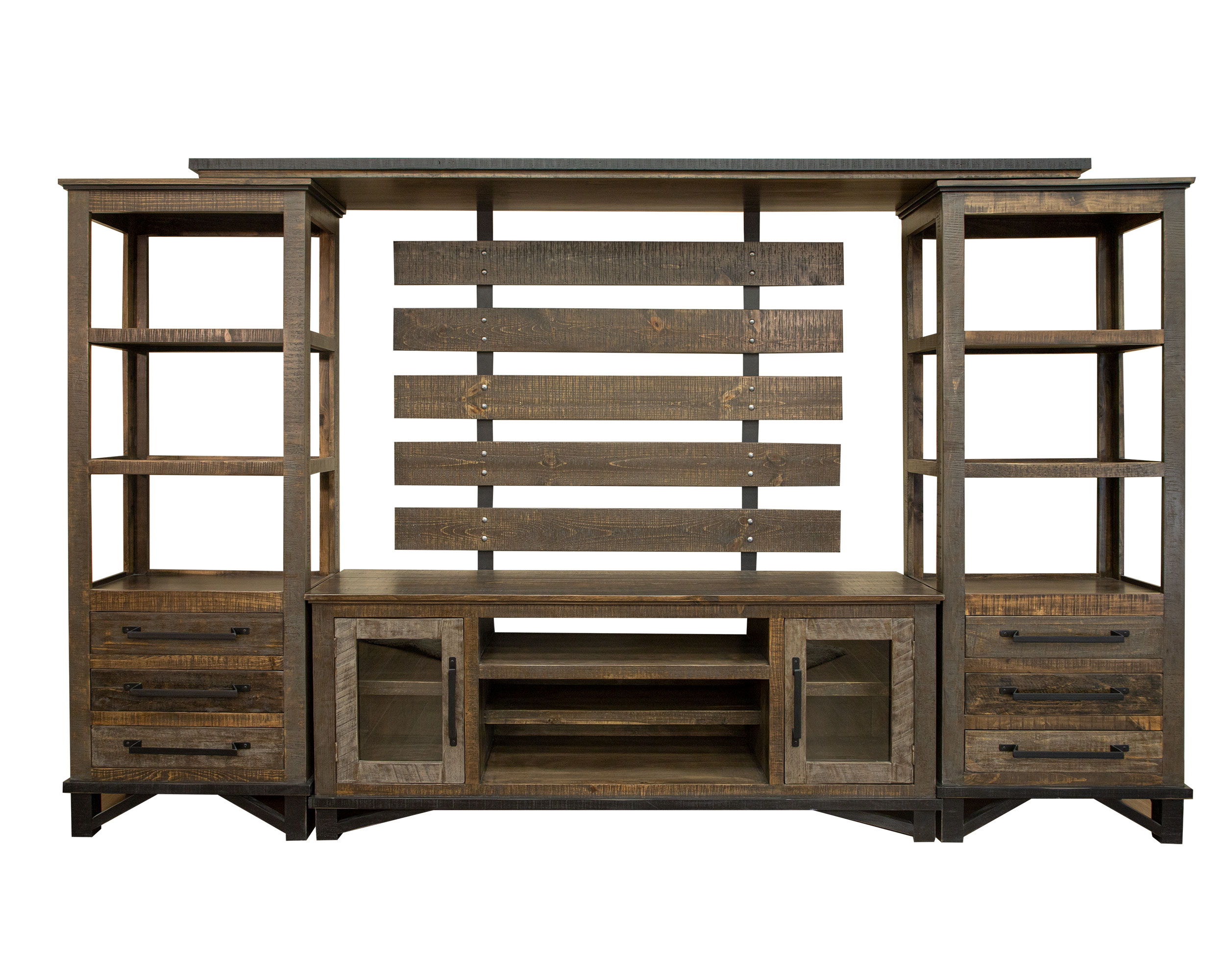 International Furniture Direct Loft Brown - Wall Unit - Dark Brown