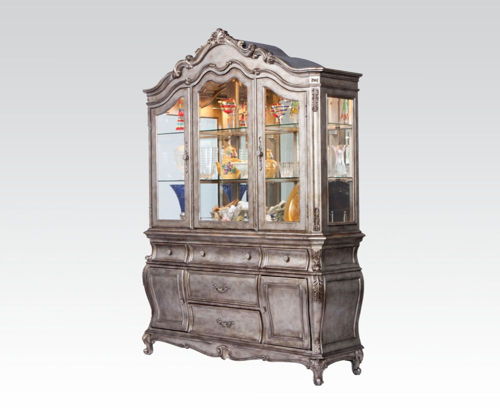 Chantelle - Buffet & Hutch - Antique Platinum, silver