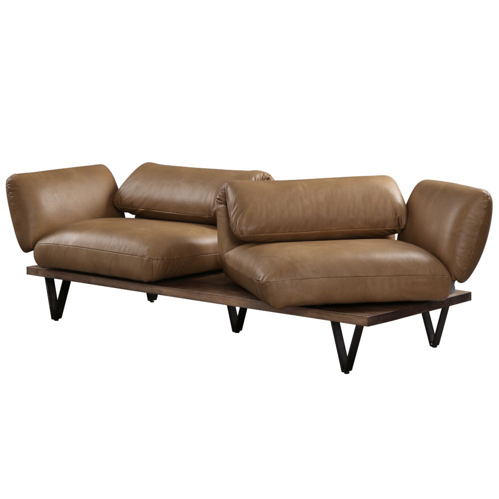 Narech - Sofa With Swivel - Nutmeg Top Grain Leather, light brown, view 4