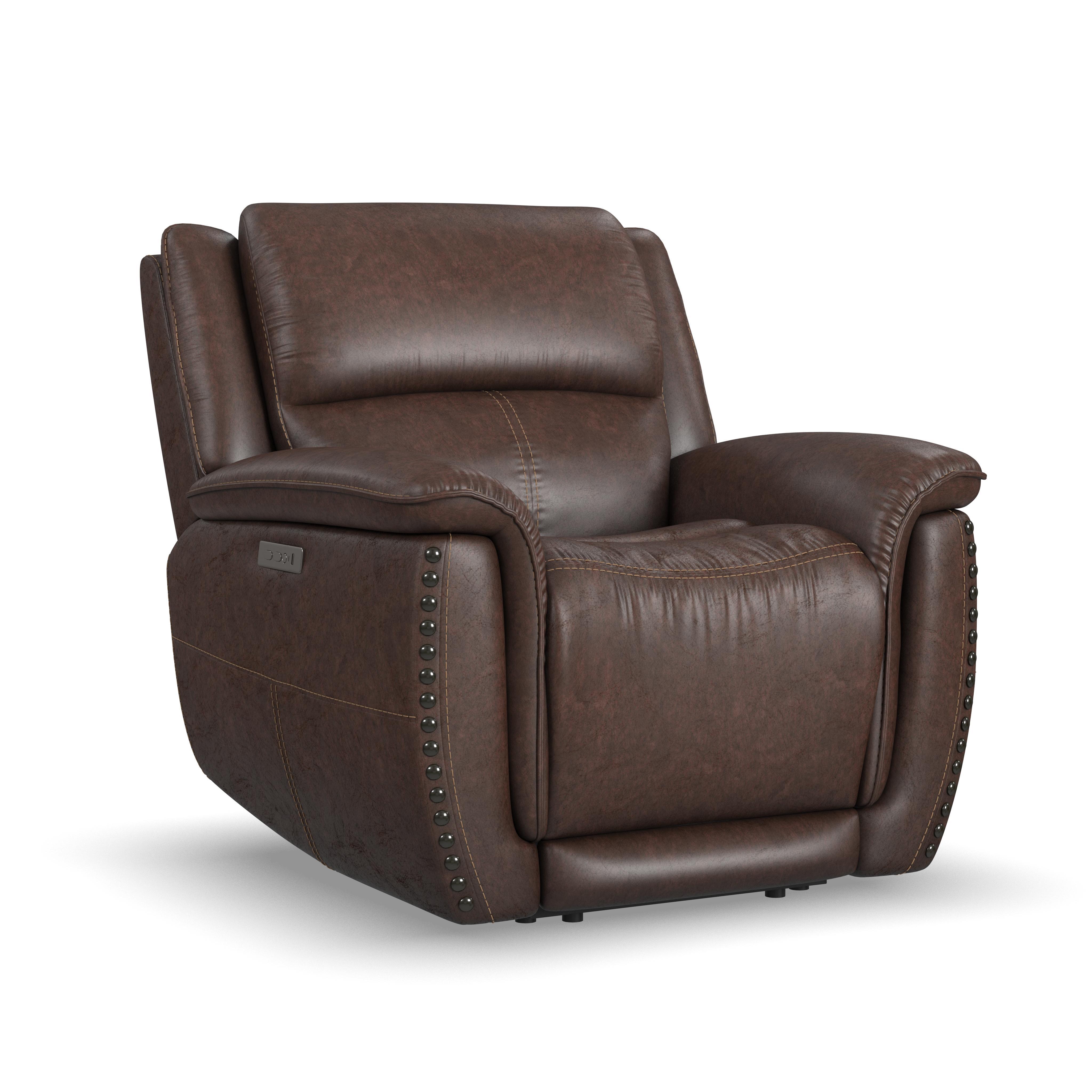 Beau - Power Recliner With Power Headrest - Sable, dark brown