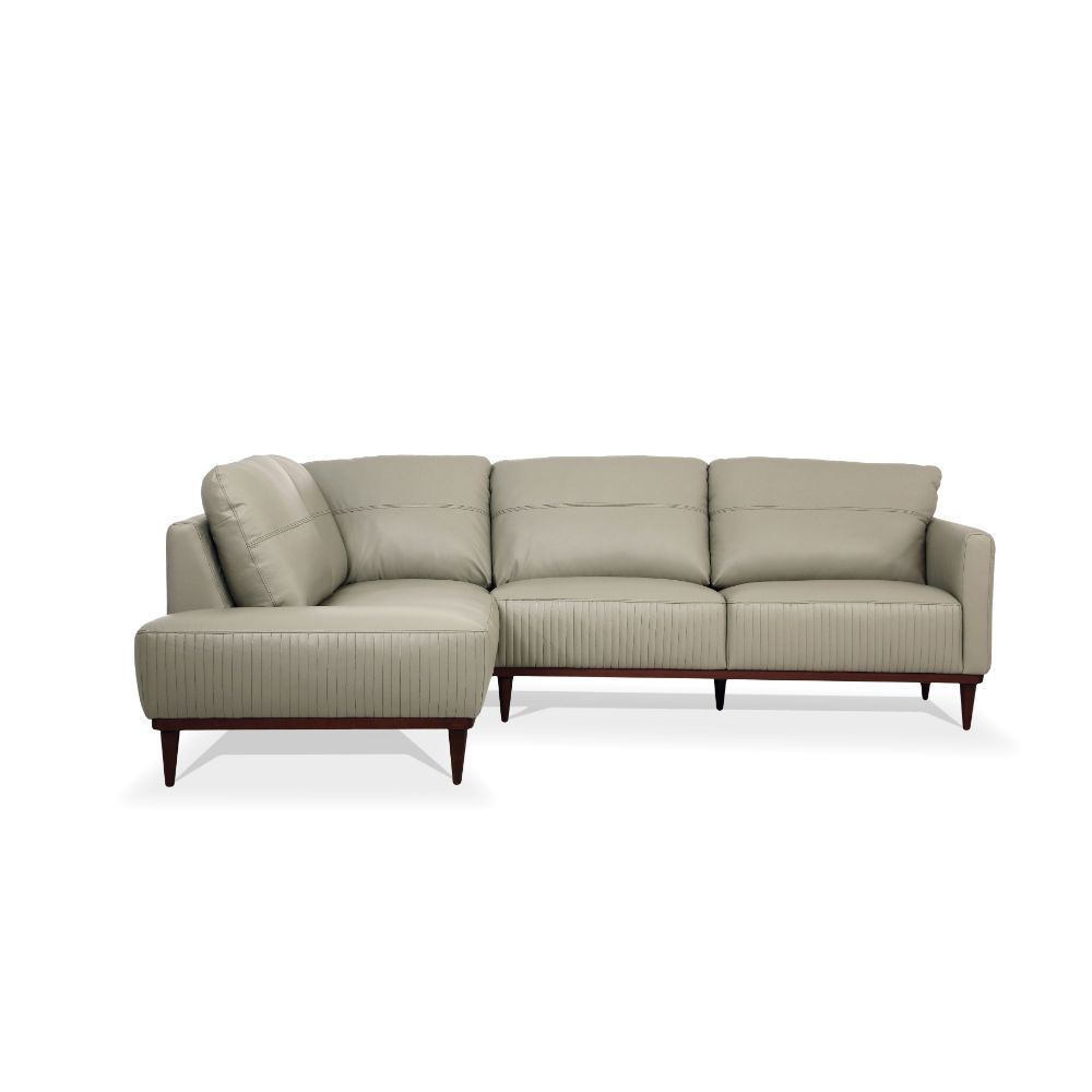 Tampa - 33" Sectional Sofa - Airy Green Leather, green, view 6