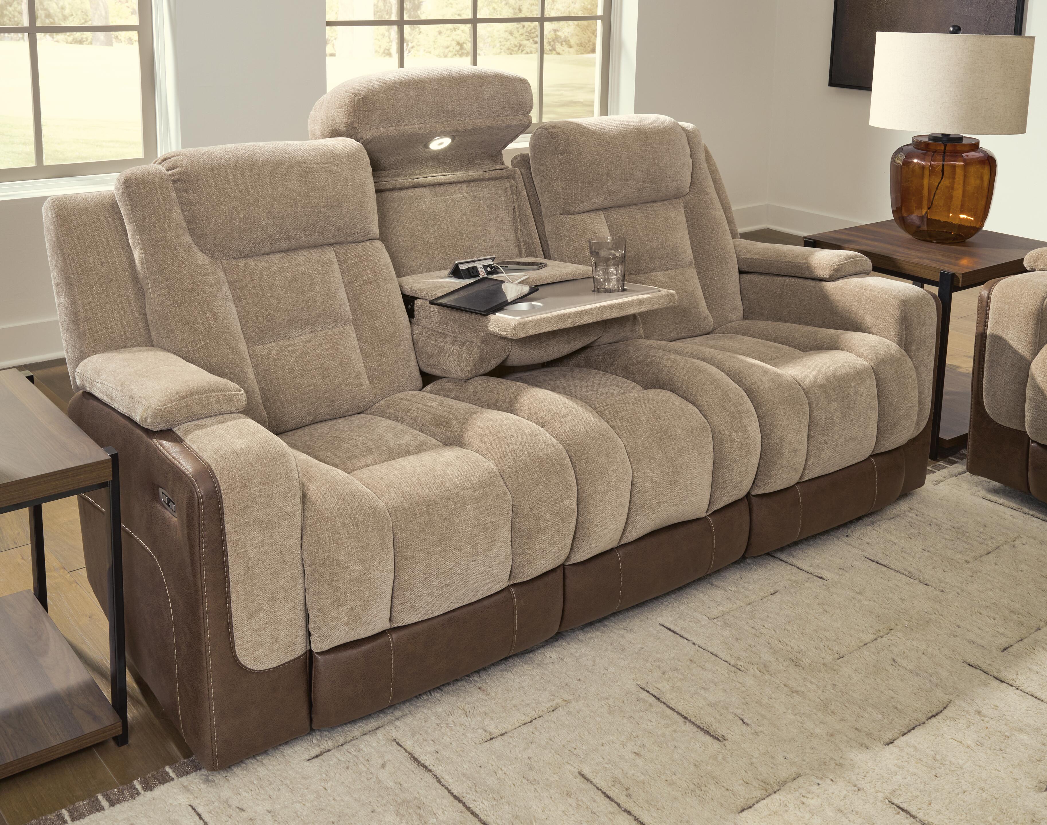 Ashley Furniture Mixed Motion - Power Reclining Sofa With Adjustable Headrest - Brownstone - Image 12