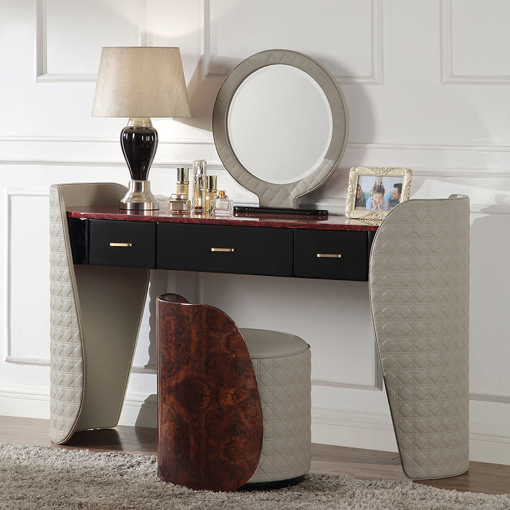 Jamonica - Vanity Desk - Gray & Dark Brown, gray, view 5