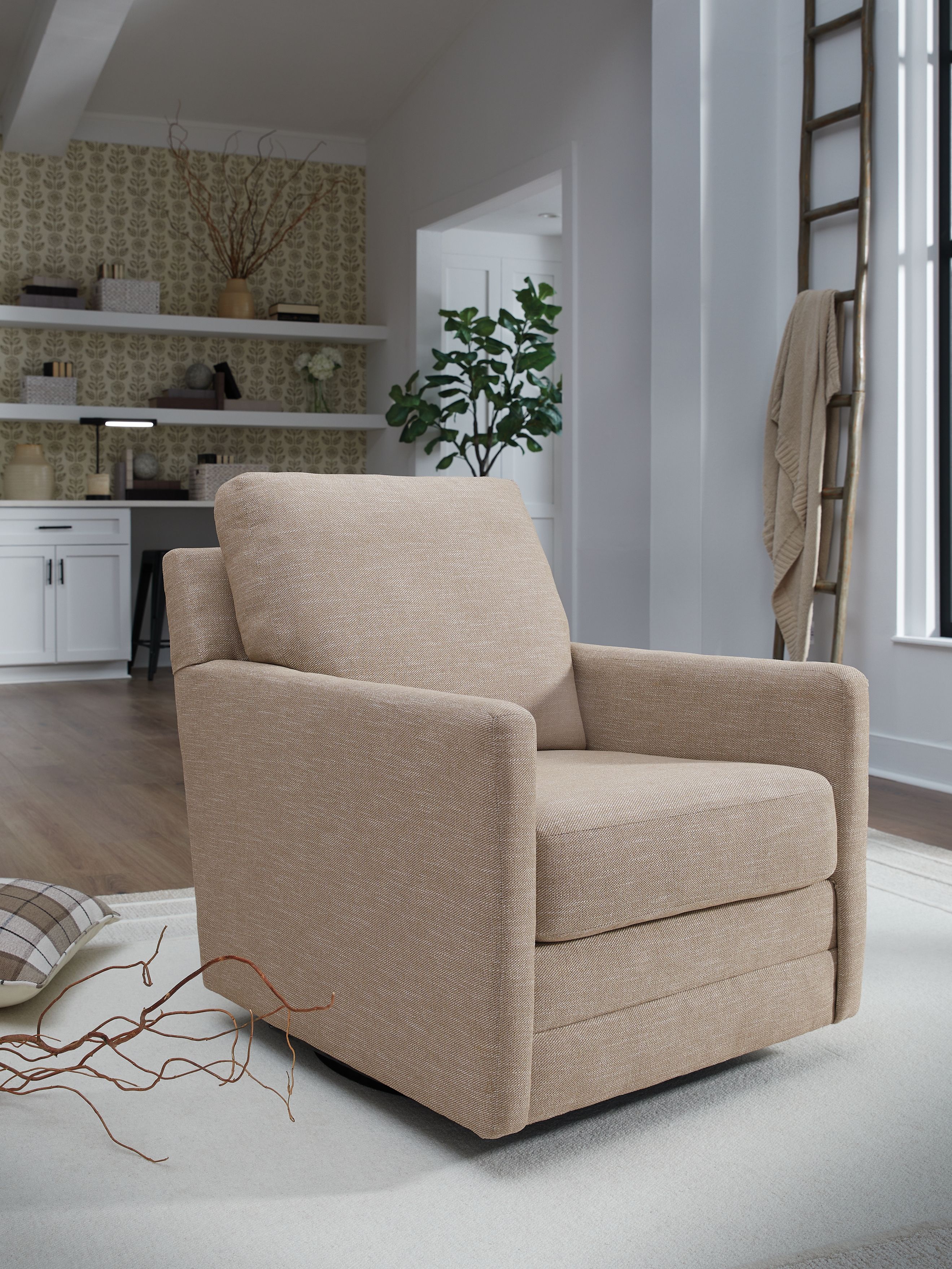 Ashley Furniture Freybourne Next-Gen Nuvella - Swivel Accent Chair - Twill - Image 2