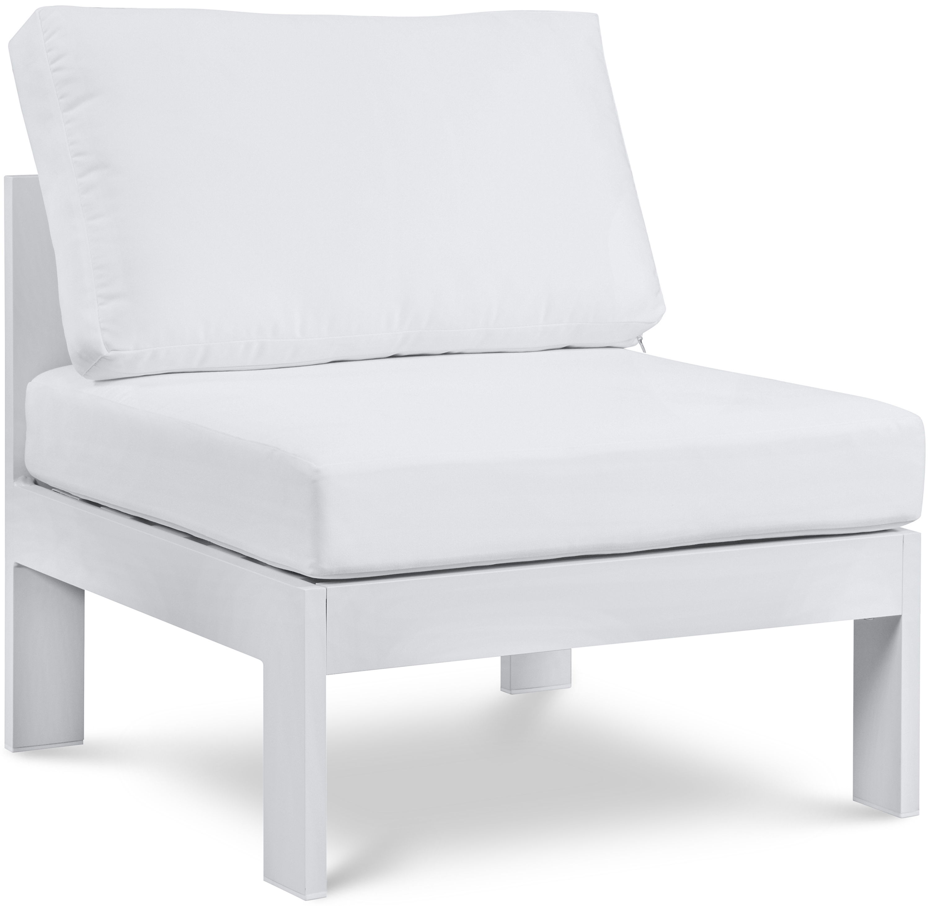 Nizuc - Outdoor Patio Armless Chair With White Frame - White