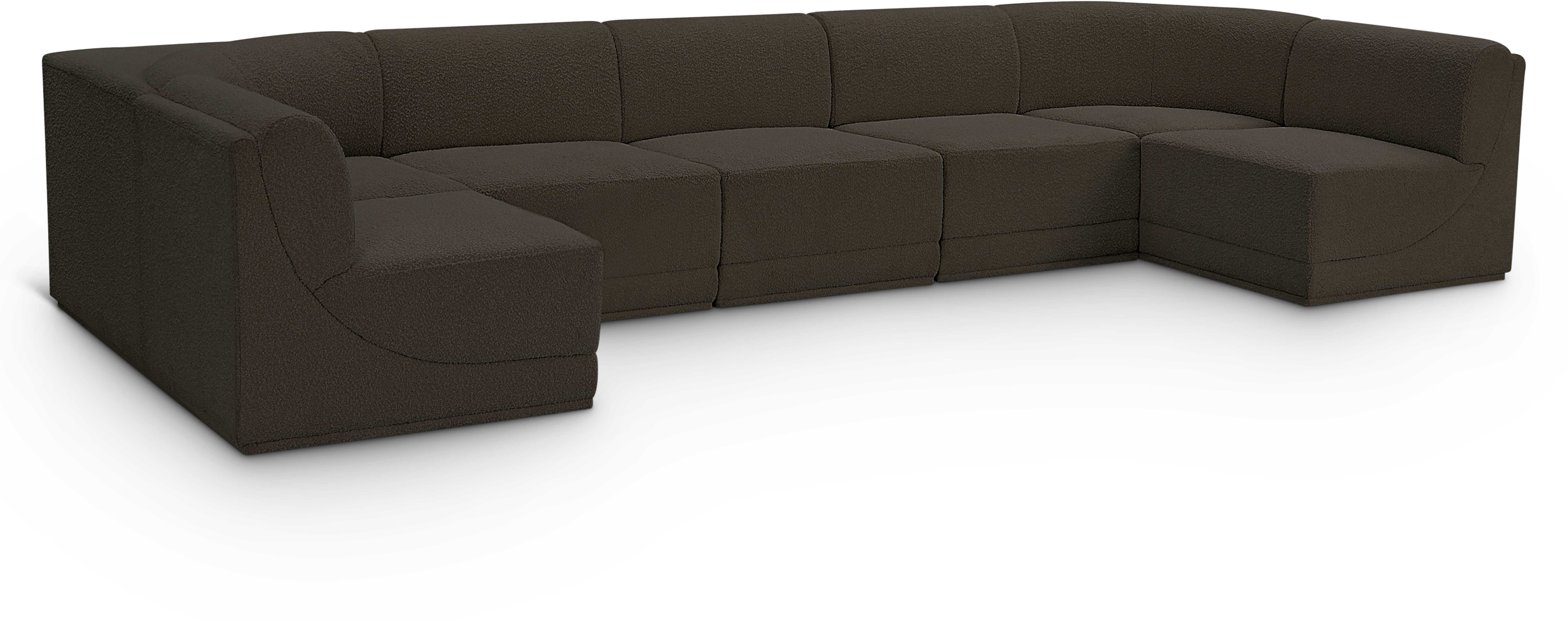 Ollie - 7 Piece Modular U-Shaped Sectional - Brown