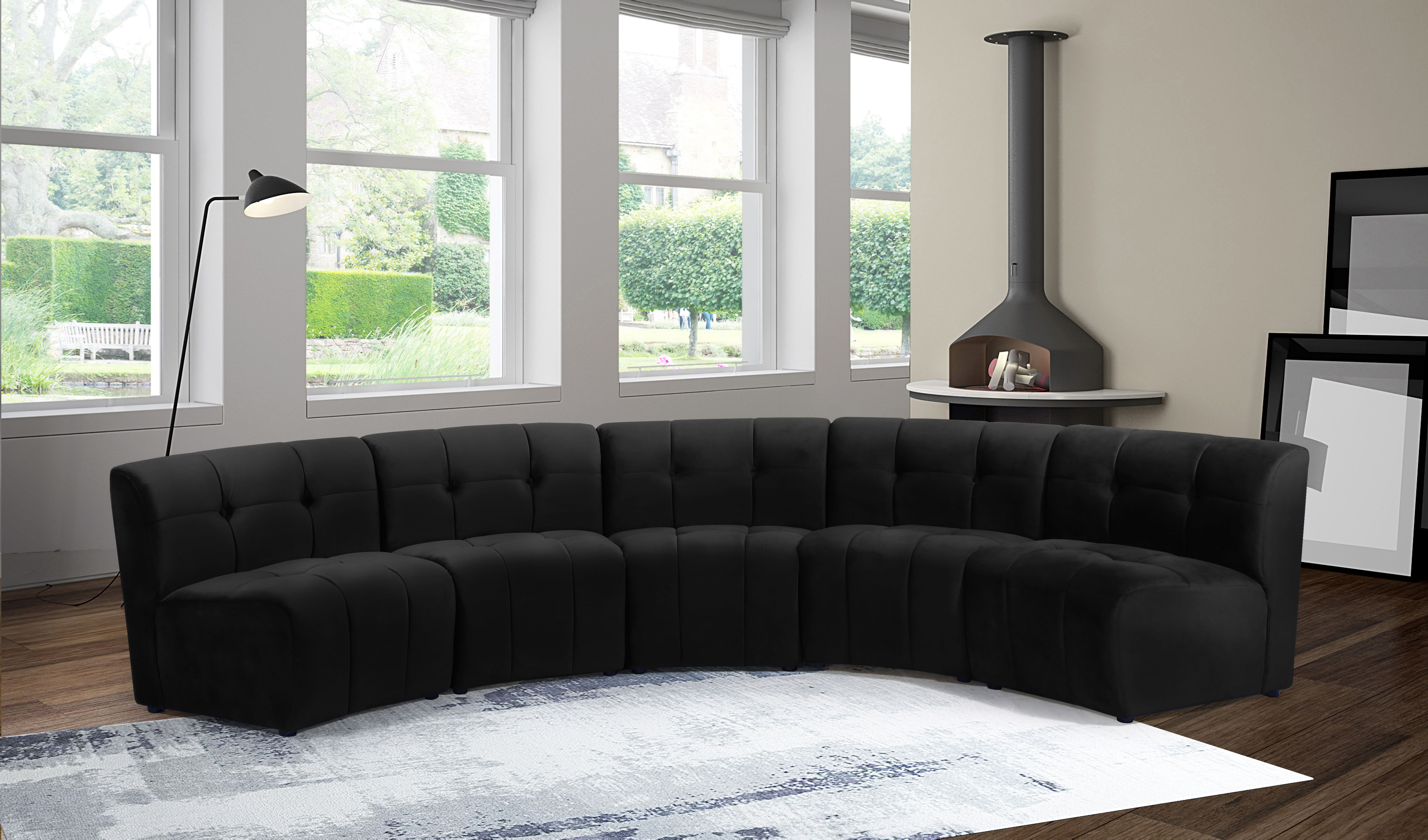 Limitless - 5 Piece Modular Sectional - Black