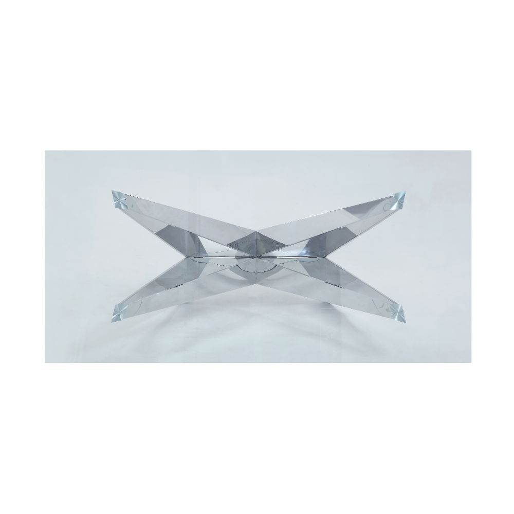 Dekel - Dining Table - Clear Glass Top & Stainless Steel, silver, view 7