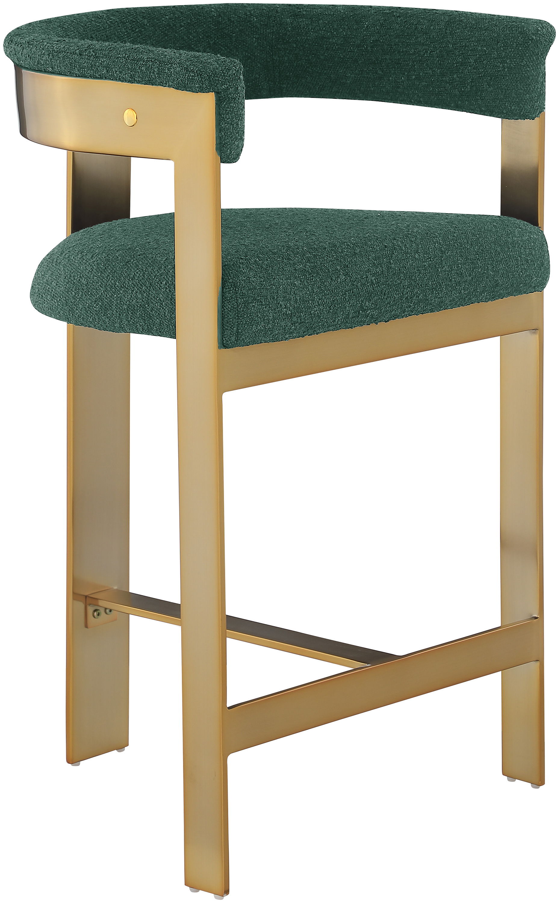 Romeo - Boucle Counter Stool With Gold Base (Set of 2) - Green