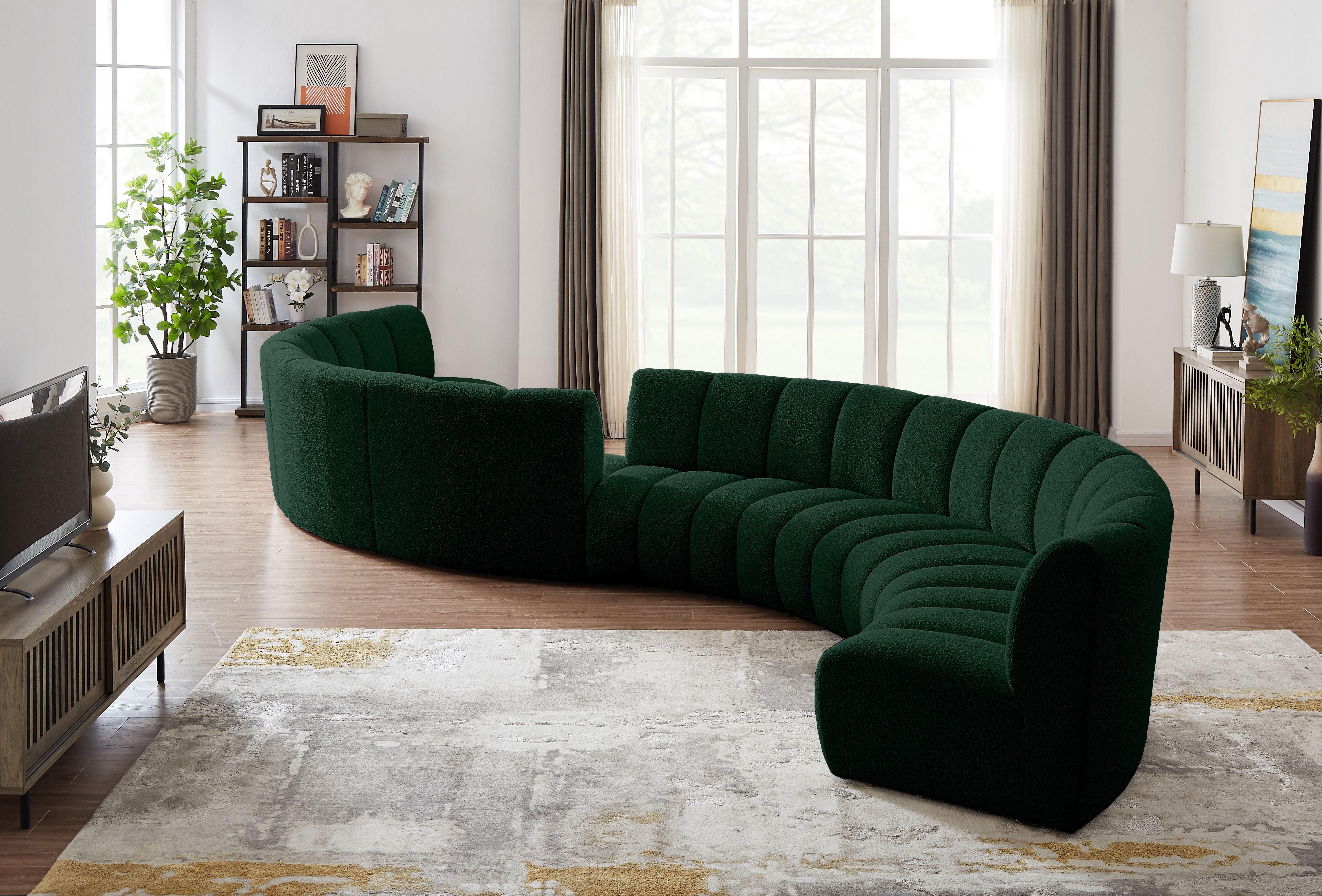 Infinity - 8 Piece S-Shaped Modular Sectional - Green