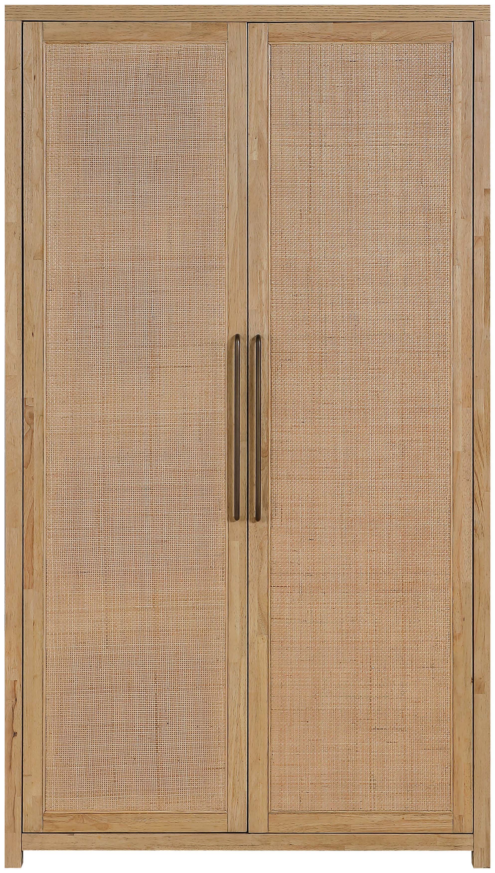 Vana - Solid Wood, Oak Veneer And Stainless Steel Storage Cabinet - Natural