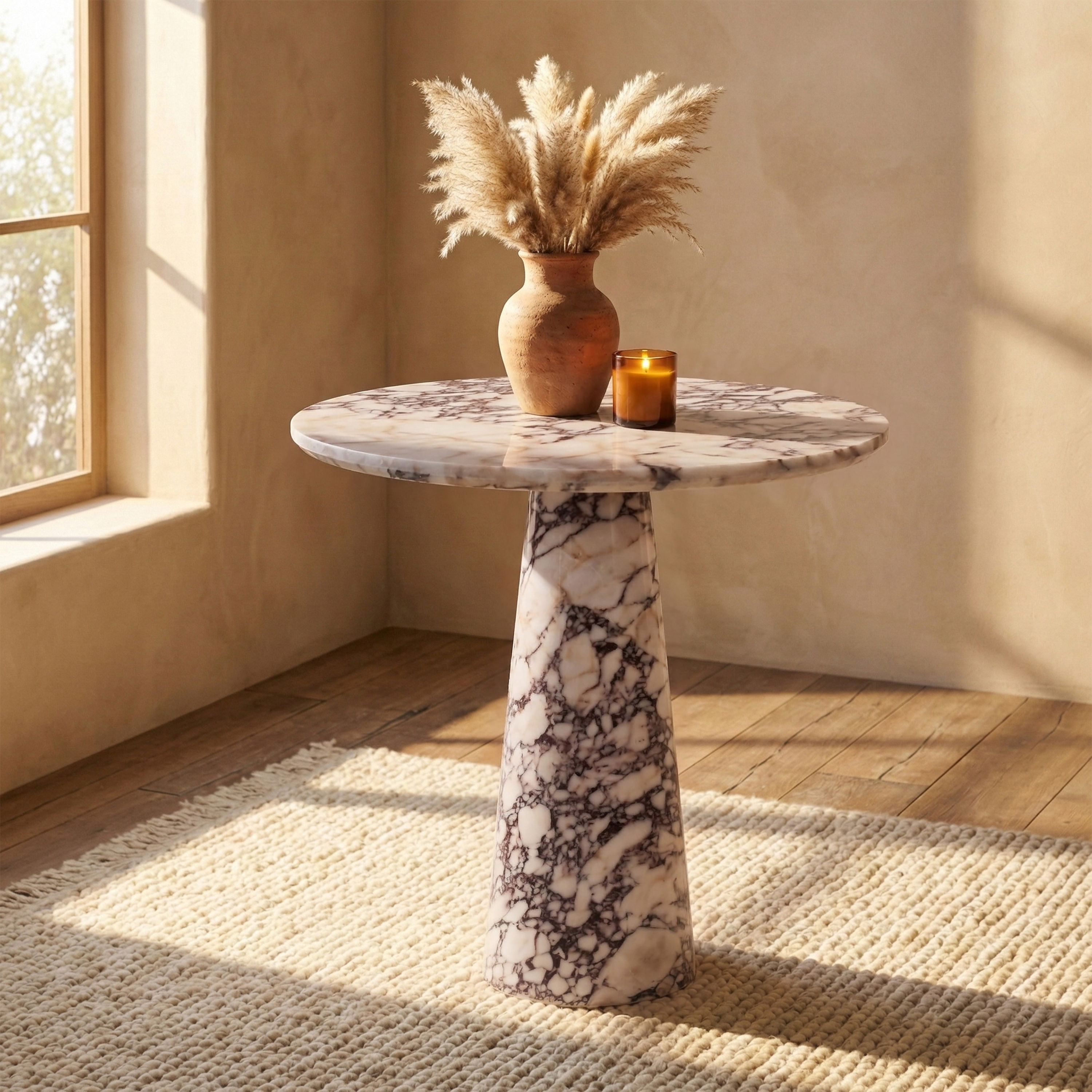 Fontelina - Genuine Marble Bistro Dining Table - Viola