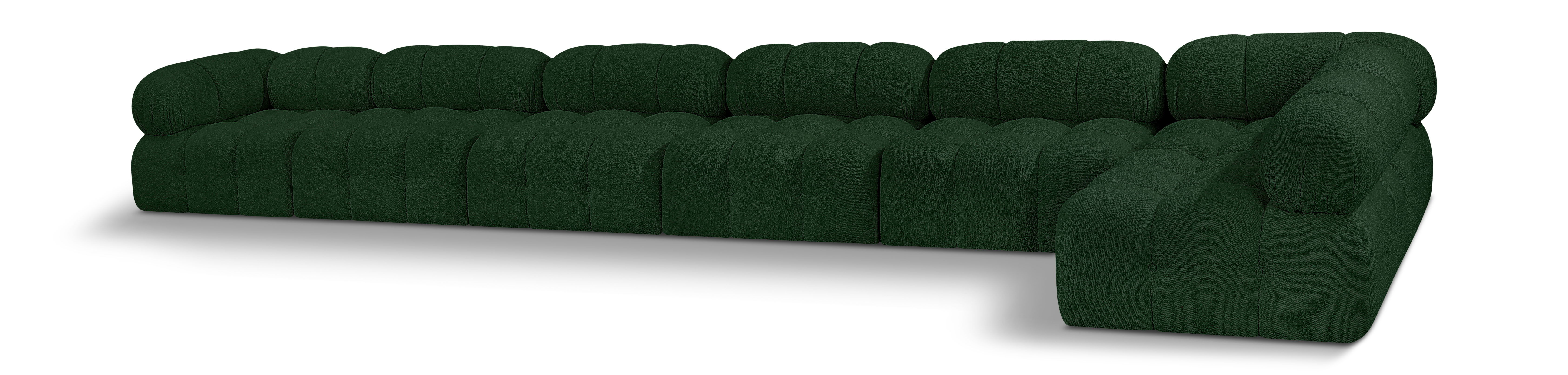 Ames - 7 Piece Modular L-Shaped Sectional - Green