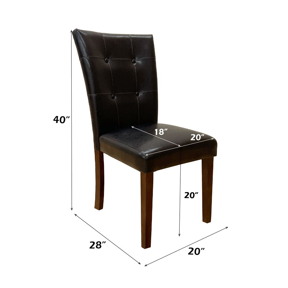 Britney - 20" Side Chair (Set of 2) - Espresso Synthetic Leather & Walnut, dark brown, view 4