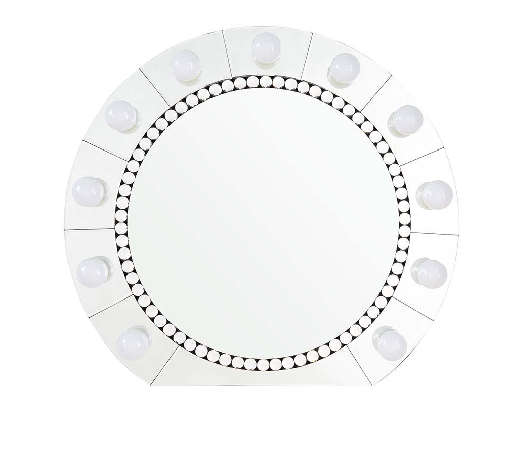 Farai - 29" Accent Mirror - Mirrored & Faux Crystal Diamonds, silver, view 4