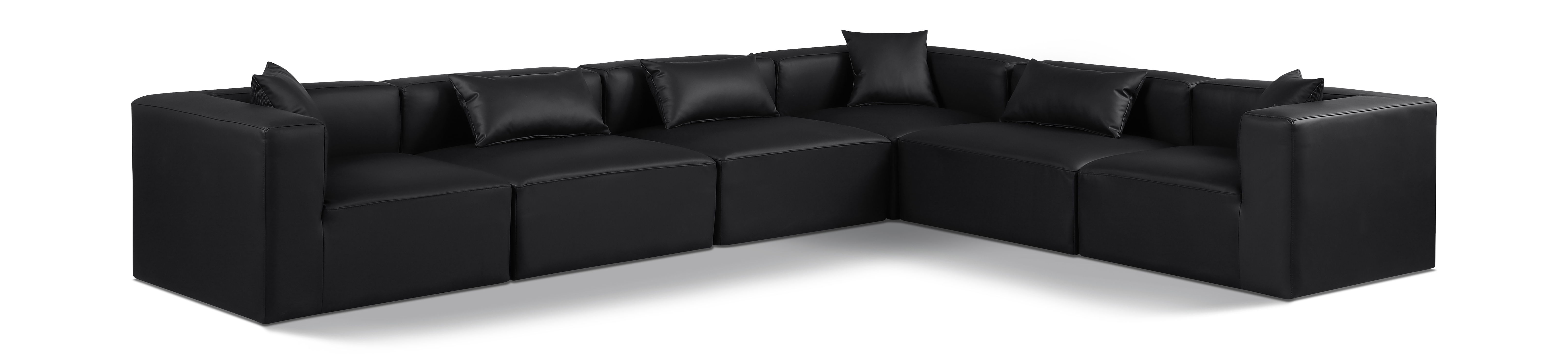 Cube - 6 Piece Modular Corner Sectional - Black