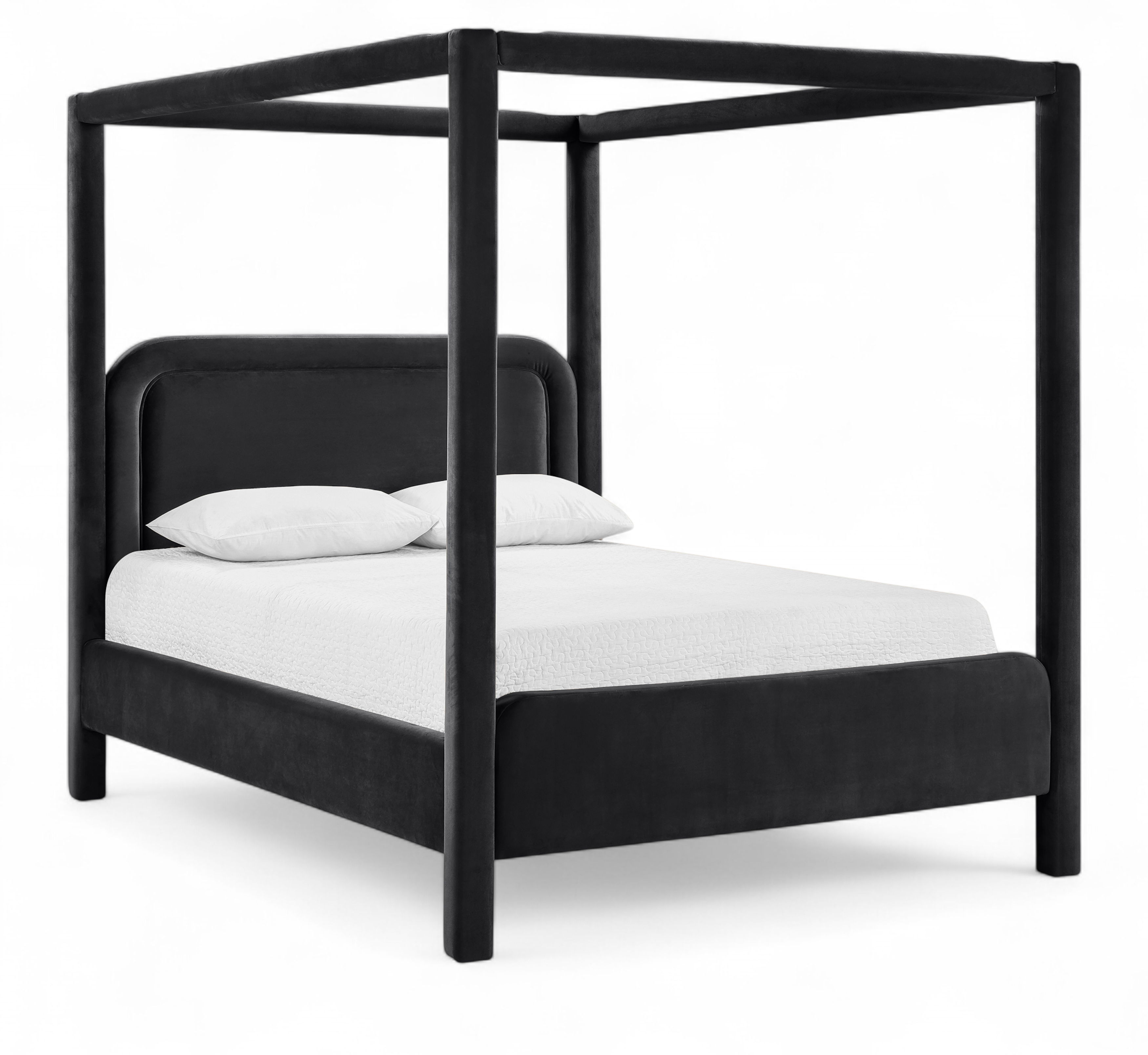 Salina - Velvet Upholstered Full Bed - Black
