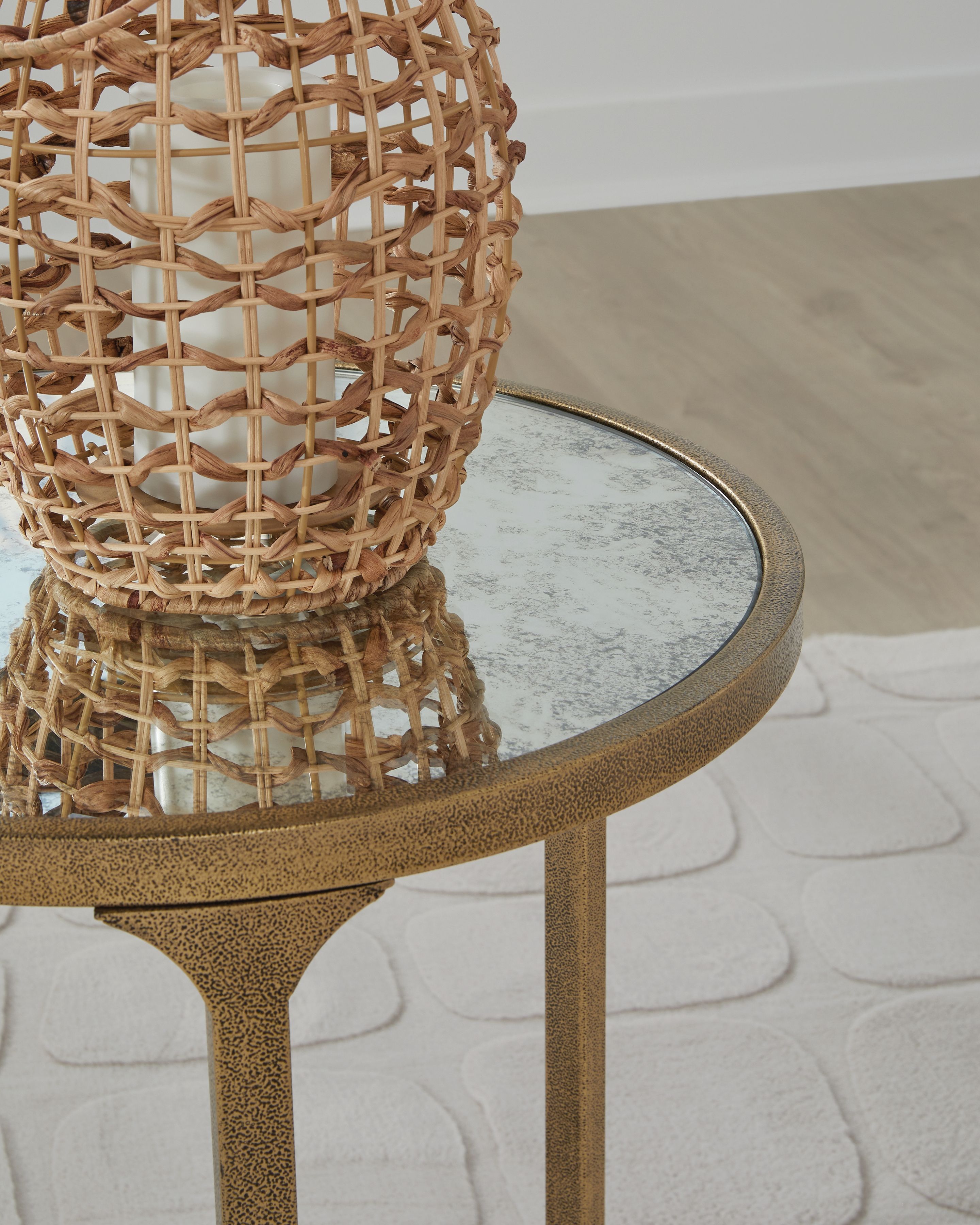 Ashley Furniture Korajane - Round End Table - Antique Gold - Image 4