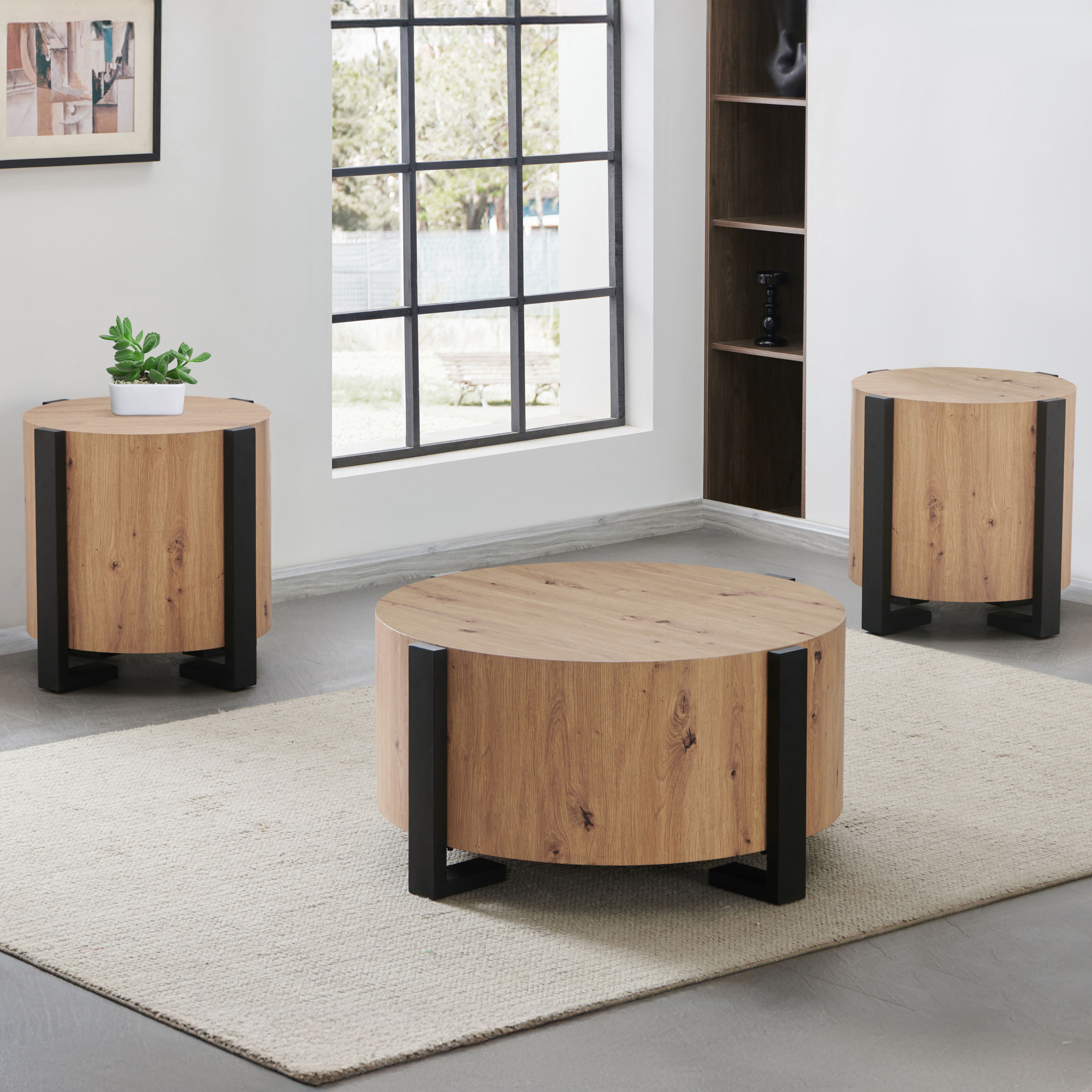Darcie - 3 Piece Table Set - Tan